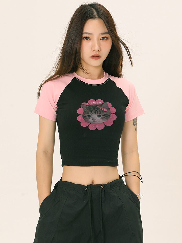 Cat Crop Tee - Seakoff