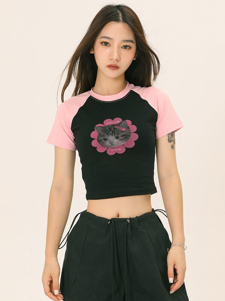 Cat Crop Tee - Seakoff