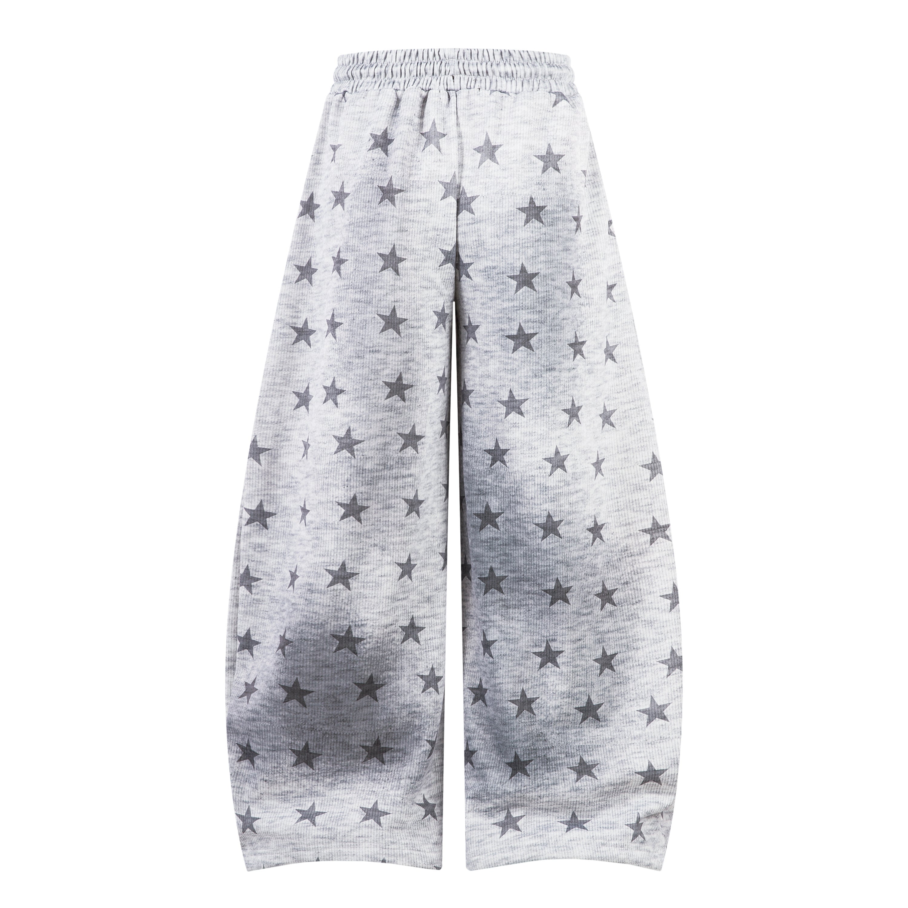 Star Print Wide-Leg Sweatpants with Contrast Side Stripes