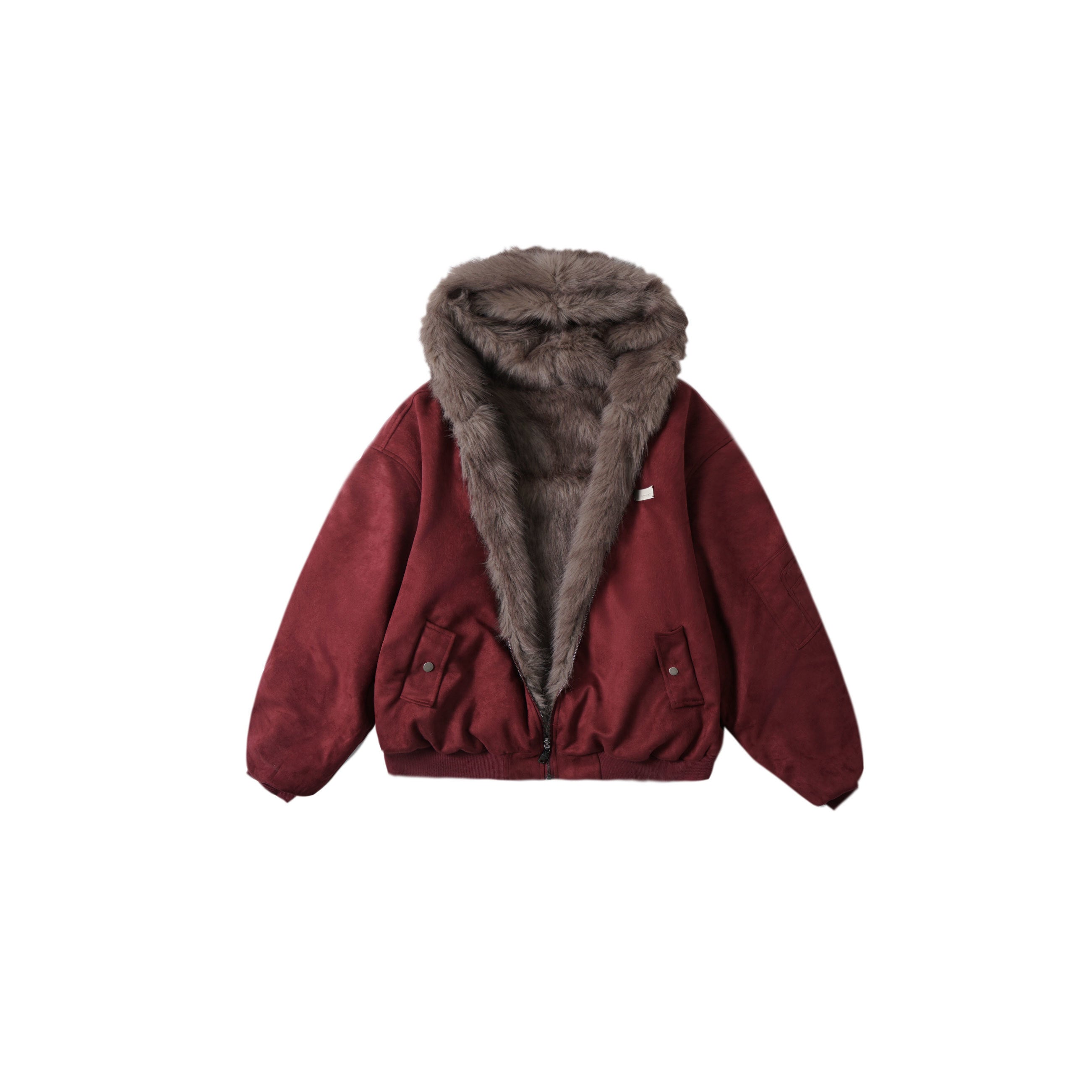 Omirad Reversible Faux Fur Hooded Jacket | Two Looks in One