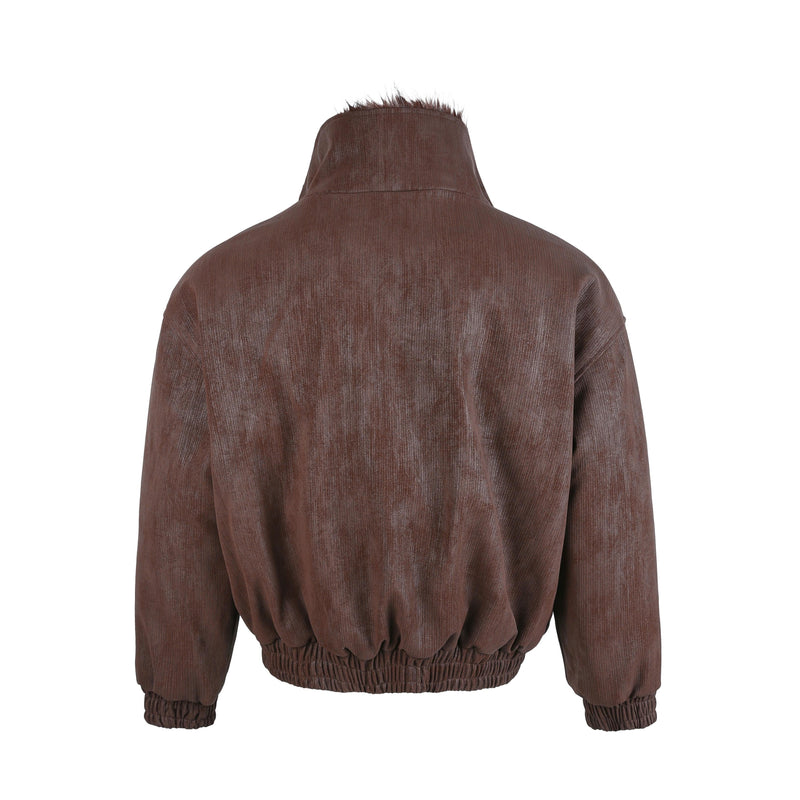 Faux Fur-Lined Corduroy Bomber Jacket | Omirad by SEAKOFF