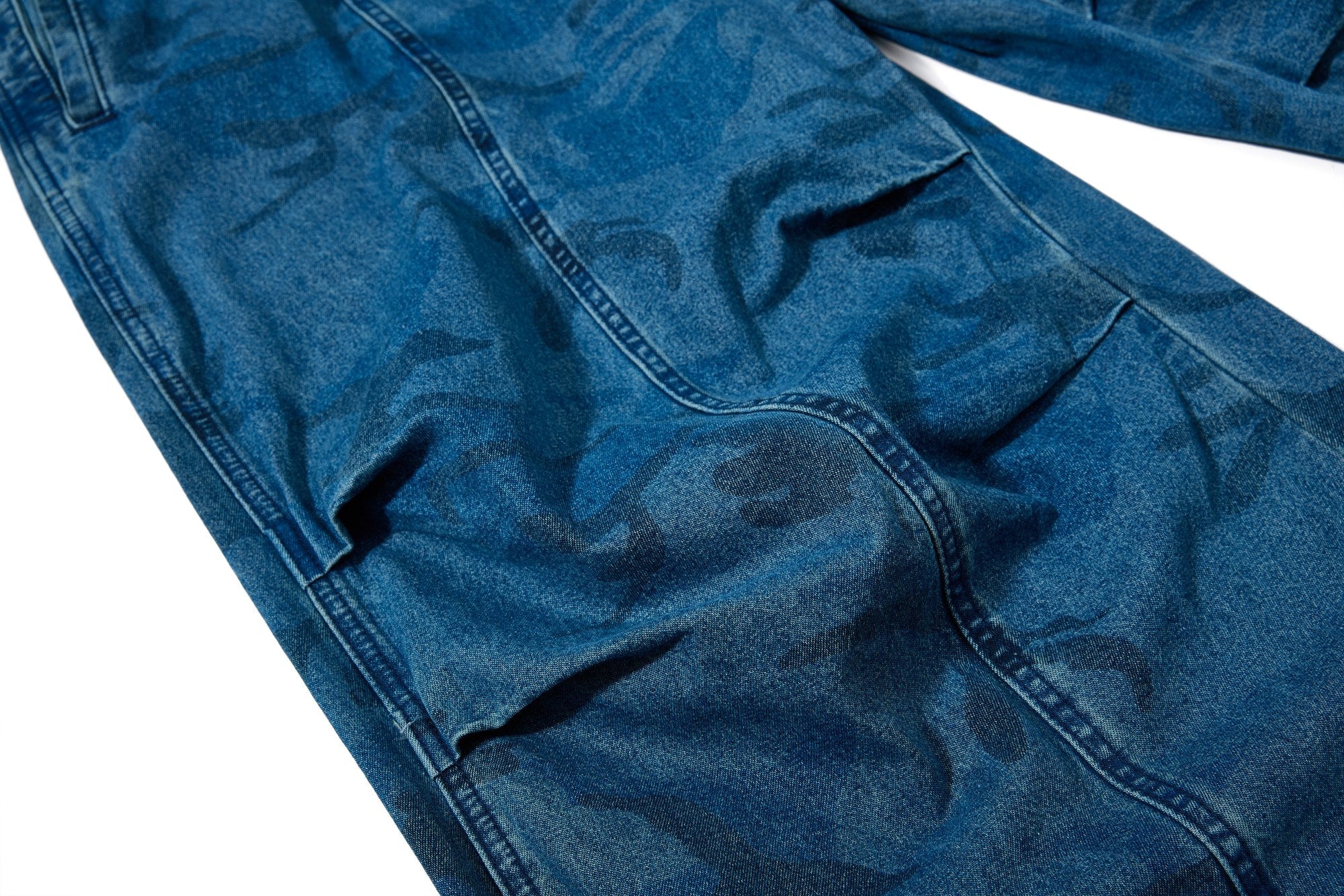 Omirad Washed Camo Baggy Jeans | Y2K Streetwear Denim