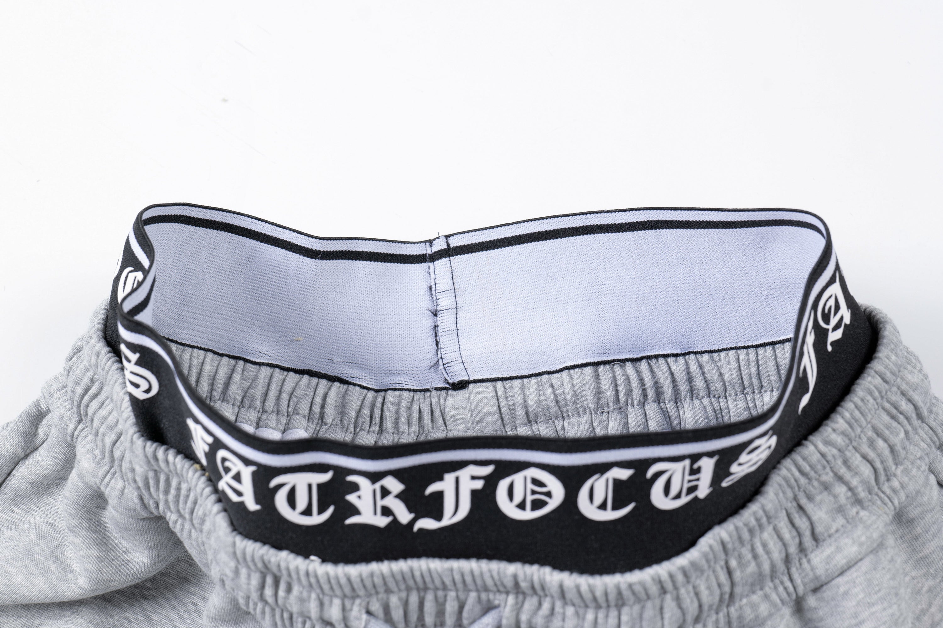Gothic Cross Wide-Leg Sweatpants | FATFOCUS Logo Waistband