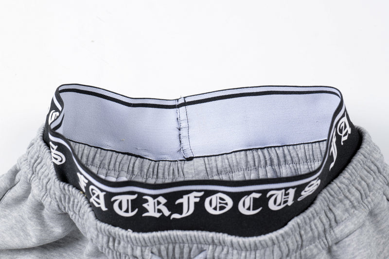 Gothic Cross Wide-Leg Sweatpants | FATFOCUS Logo Waistband