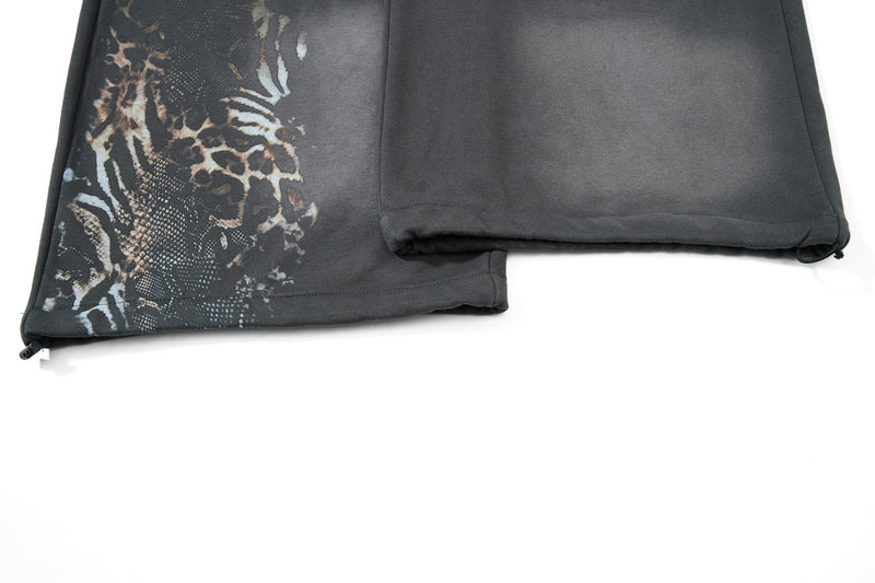 Vintage Leopard Graphic Wide-Leg Sweatpants | Y2K Streetwear