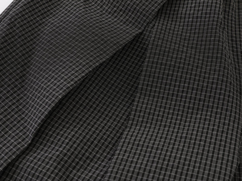 Wide-Leg Pleated Pants | Textured Check Relaxed Fit