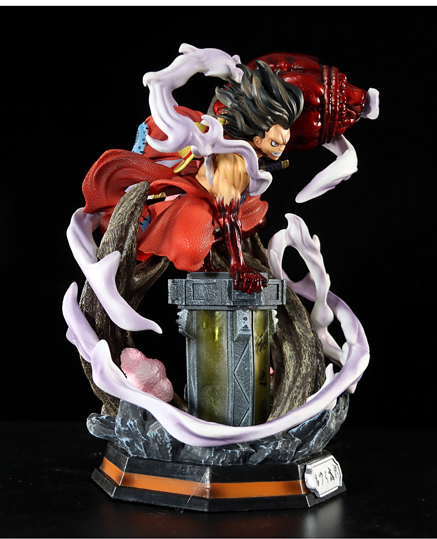 Luffy Gear 5 Action Figurine – 26cm with Fiery Red Effects and Dynamic Base, Limited Edition – One Piece Collectible