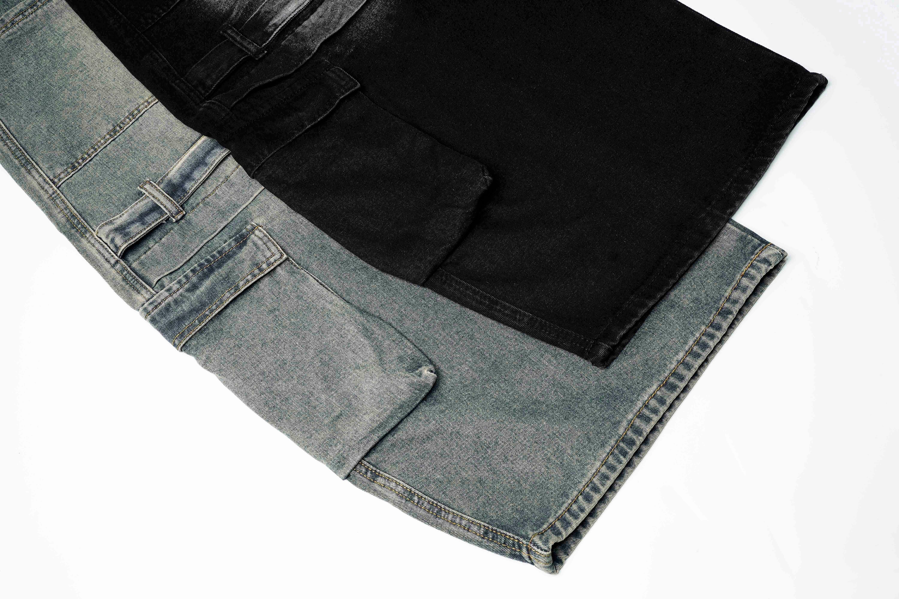 Omirad Layered Cargo Arc Jeans | Wide Leg Streetwear Denim