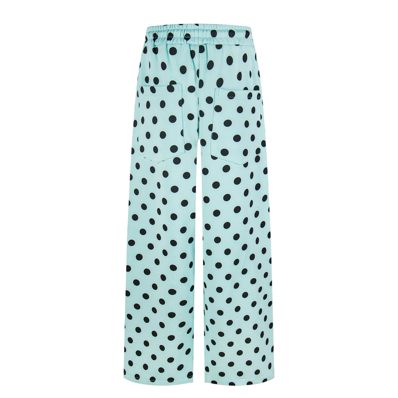 Battle Kid Polka Dot Wide-Leg Cargo Pants with Charms