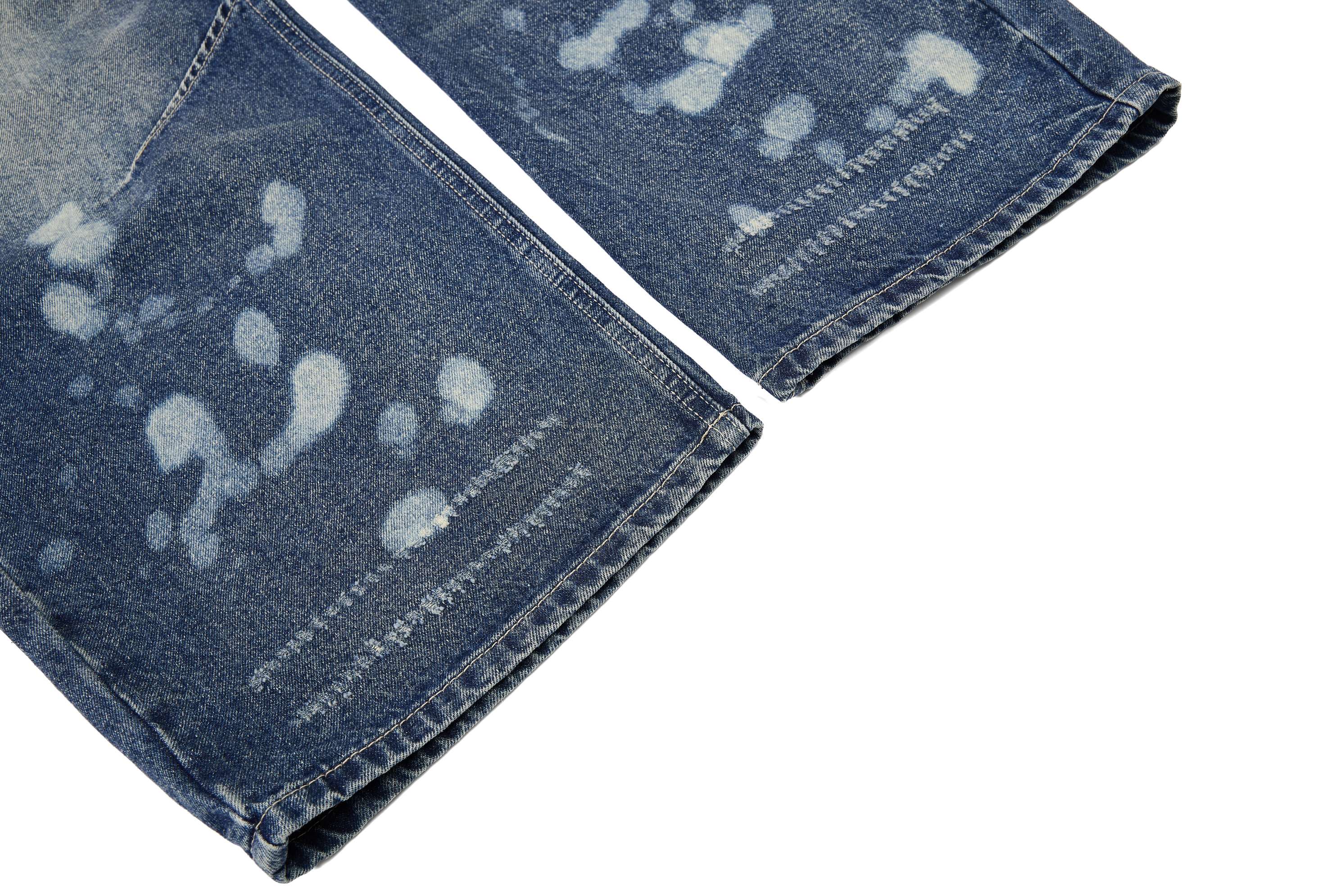 Omirad Grommet Washed Balloon Jeans | Distressed Wide-Leg Denim