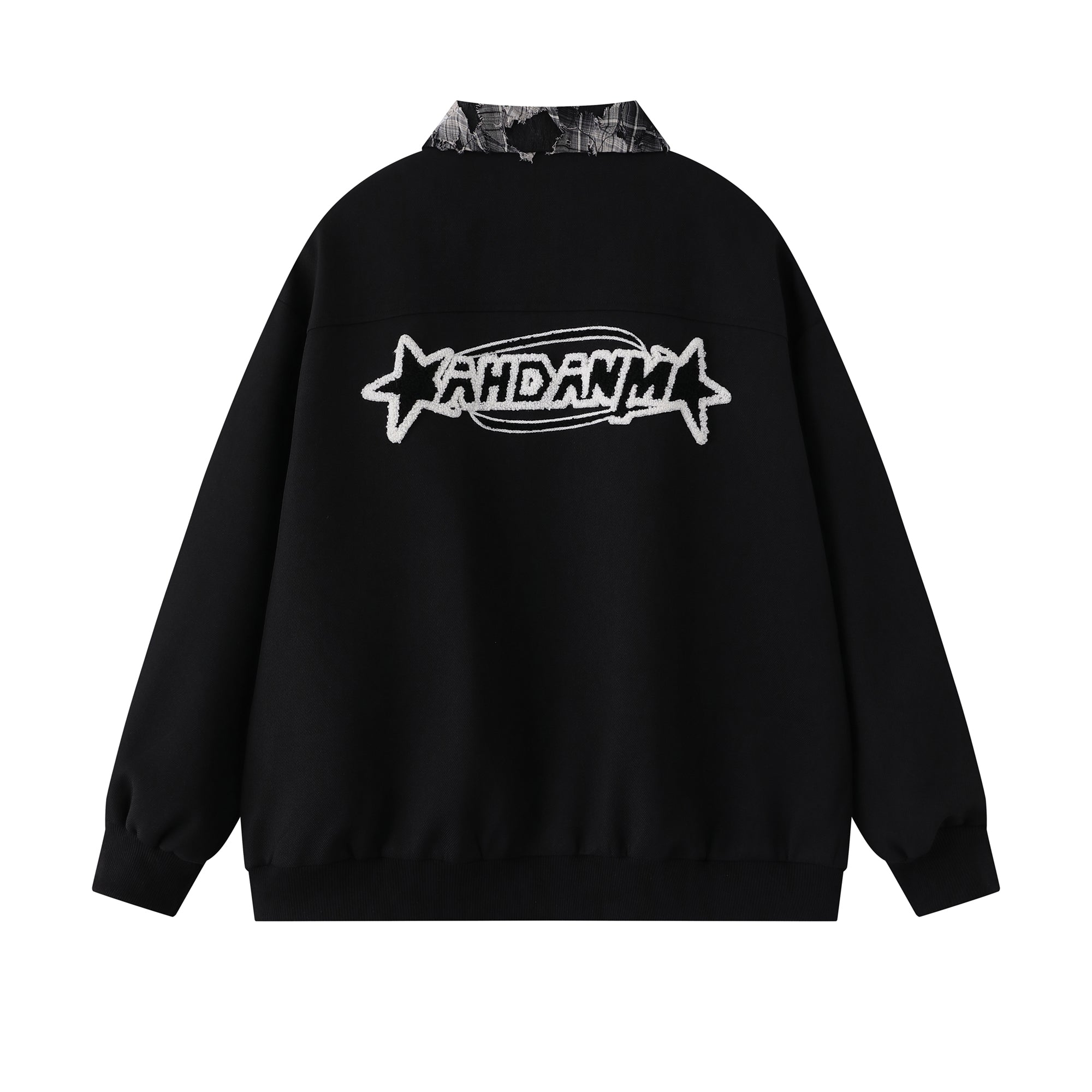 Patchwork Cat Varsity Jacket | Graphic Star Embroidery