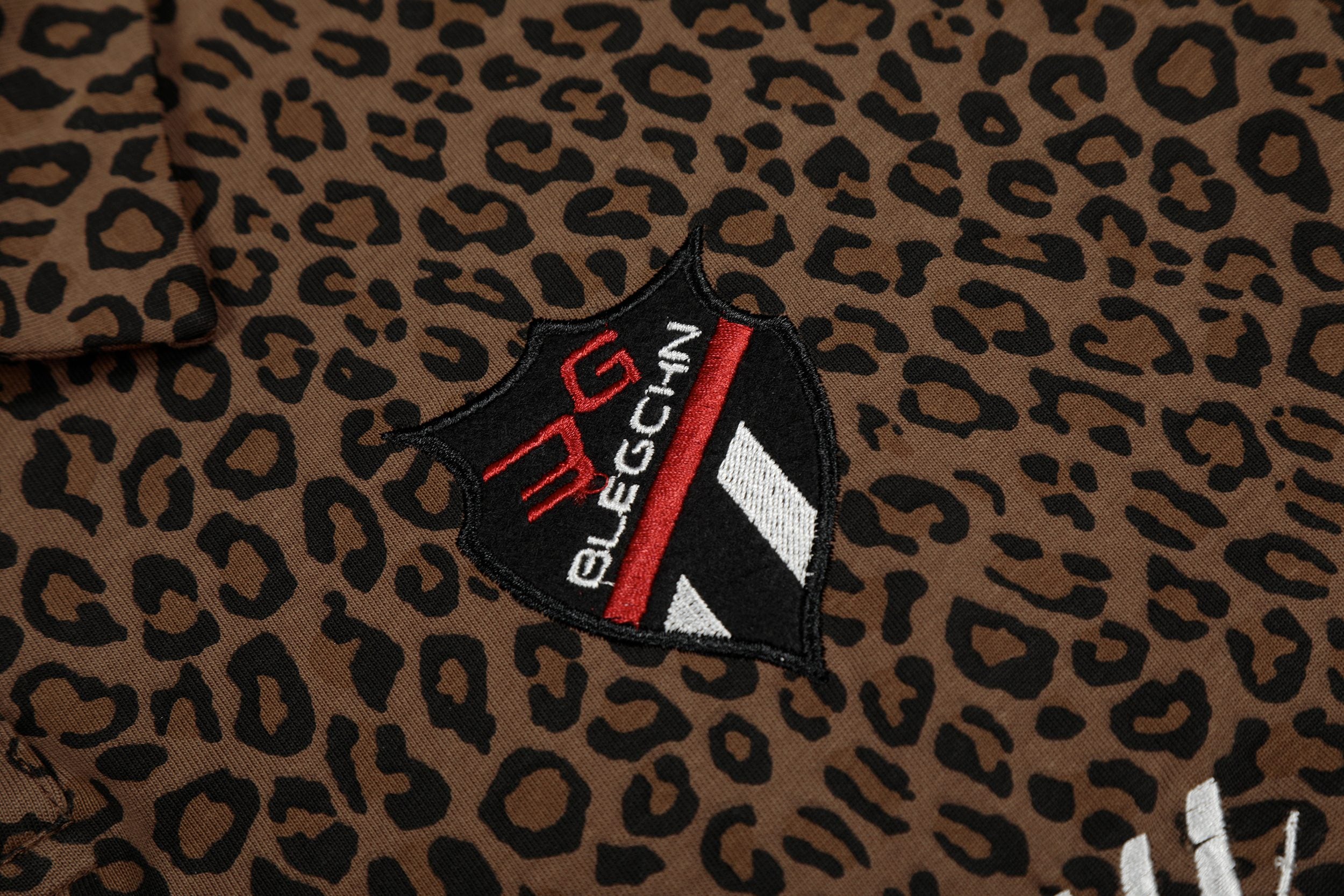 Omirad Leopard Print Script Polo Tee | Streetwear Polo Shirt