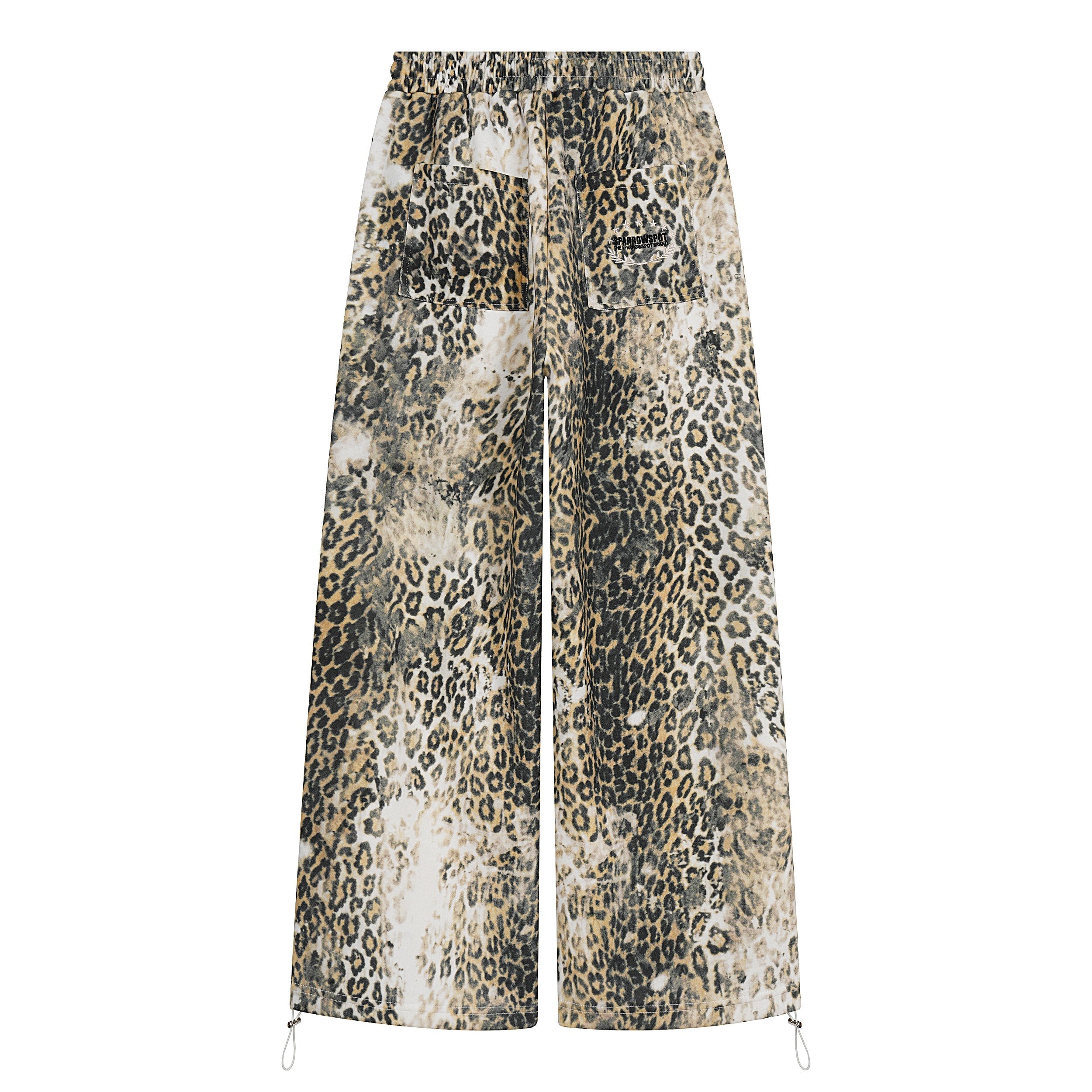 Leopard Print Wide-Leg Pants | Vintage Wash Streetwear