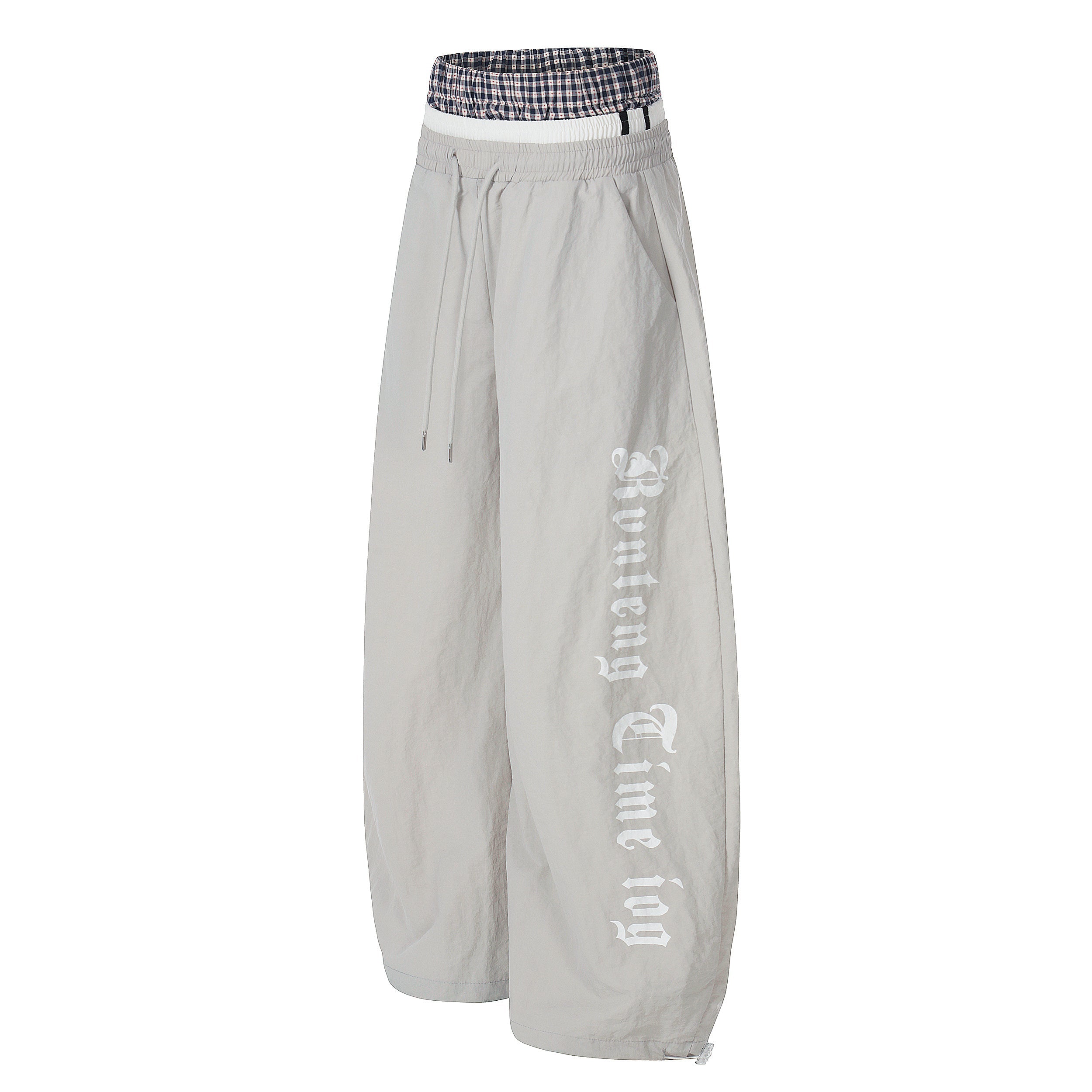 Script Logo Wide-Leg Nylon Pants | Streetwear Joggers