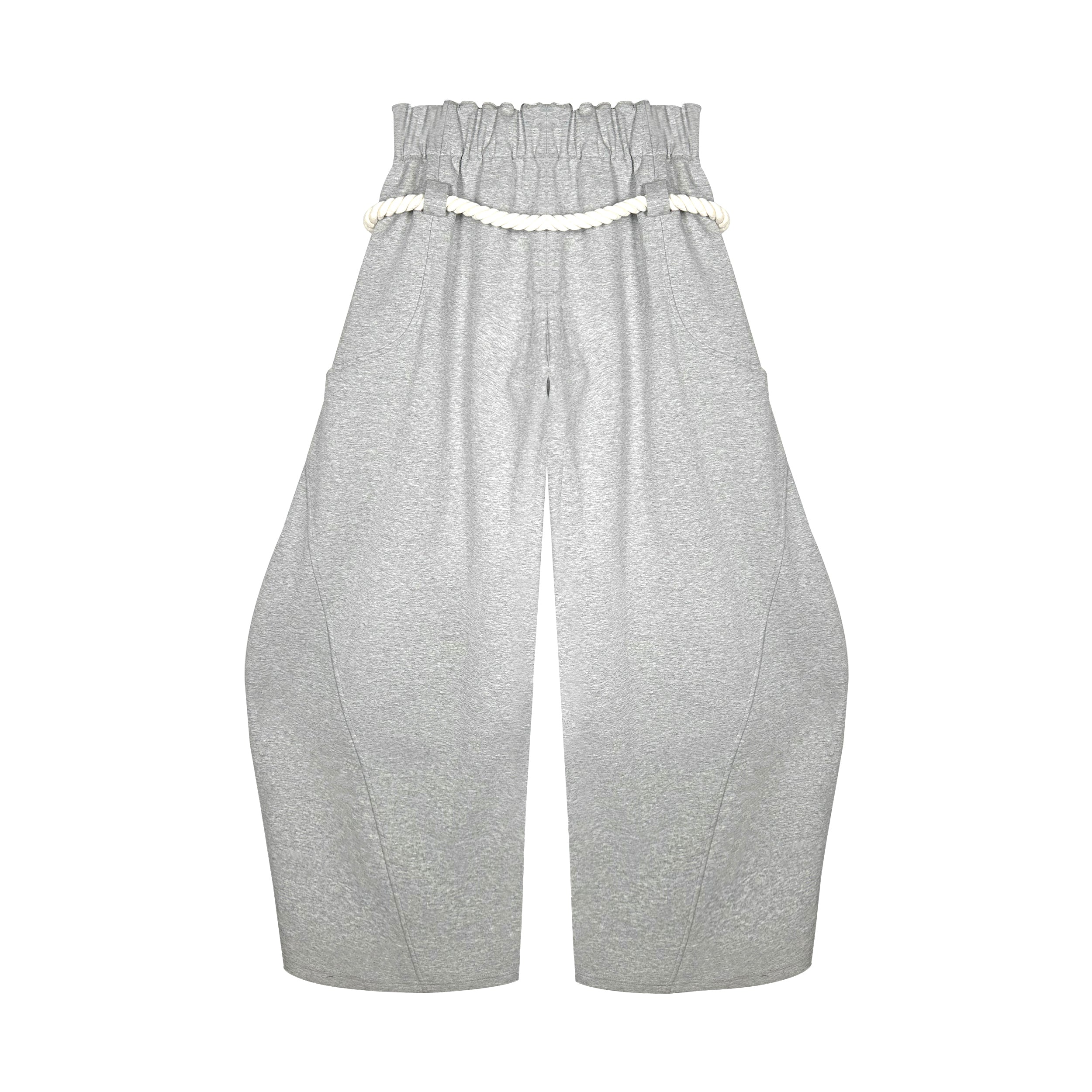 Omirad Rope-Tie Sculpted Wide-Leg Sweatpants | SEAKOFF
