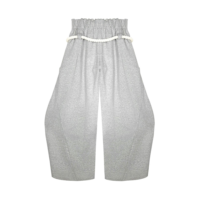 Omirad Rope-Tie Sculpted Wide-Leg Sweatpants | SEAKOFF