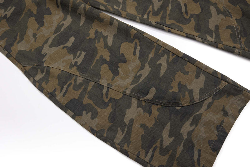 Omirad Camouflage Barrel-Leg Jeans | Wide Leg Camo Denim