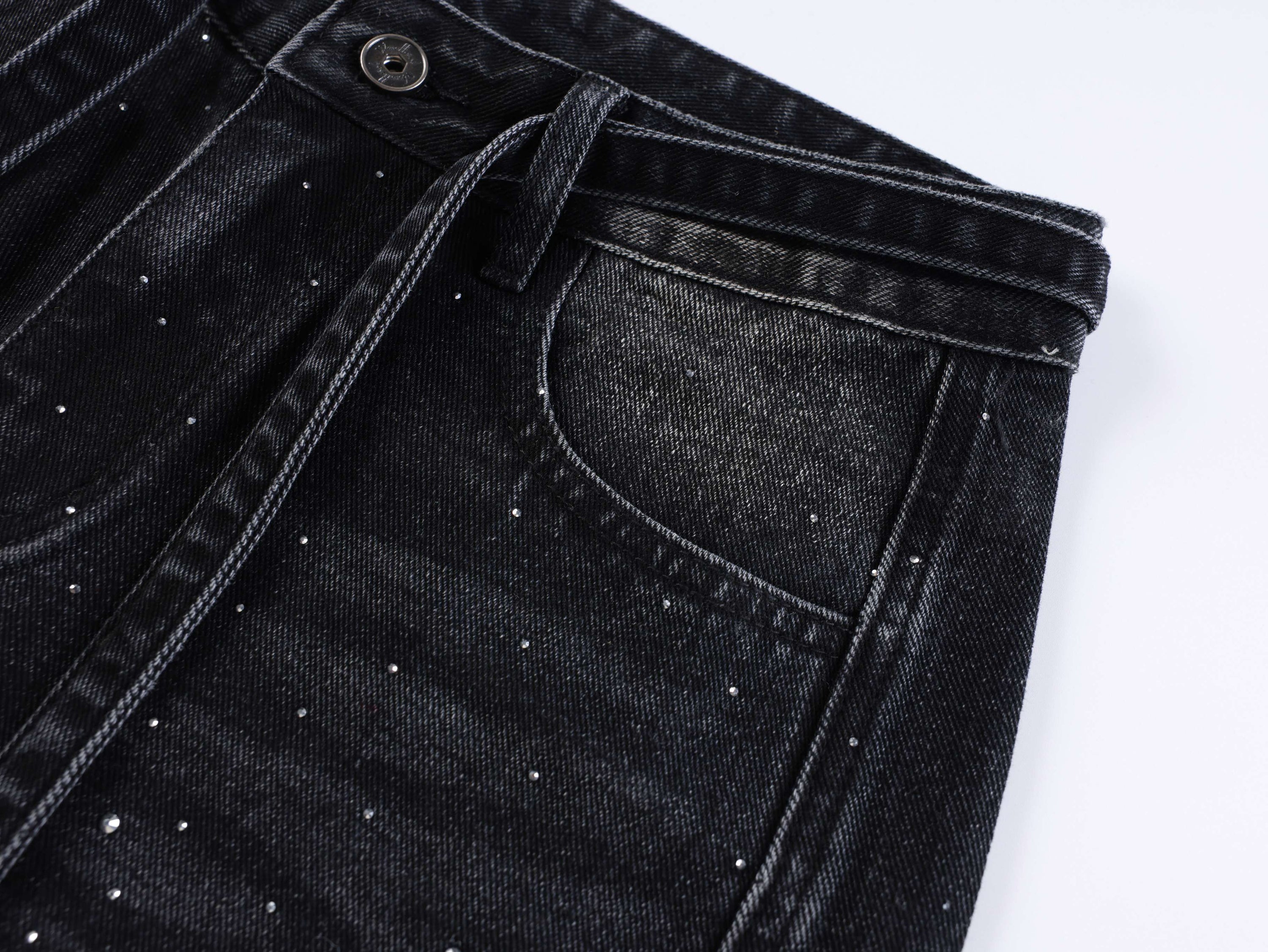 Omirad Starlight Dust Wide-Leg Baggy Jeans | Rhinestone Denim