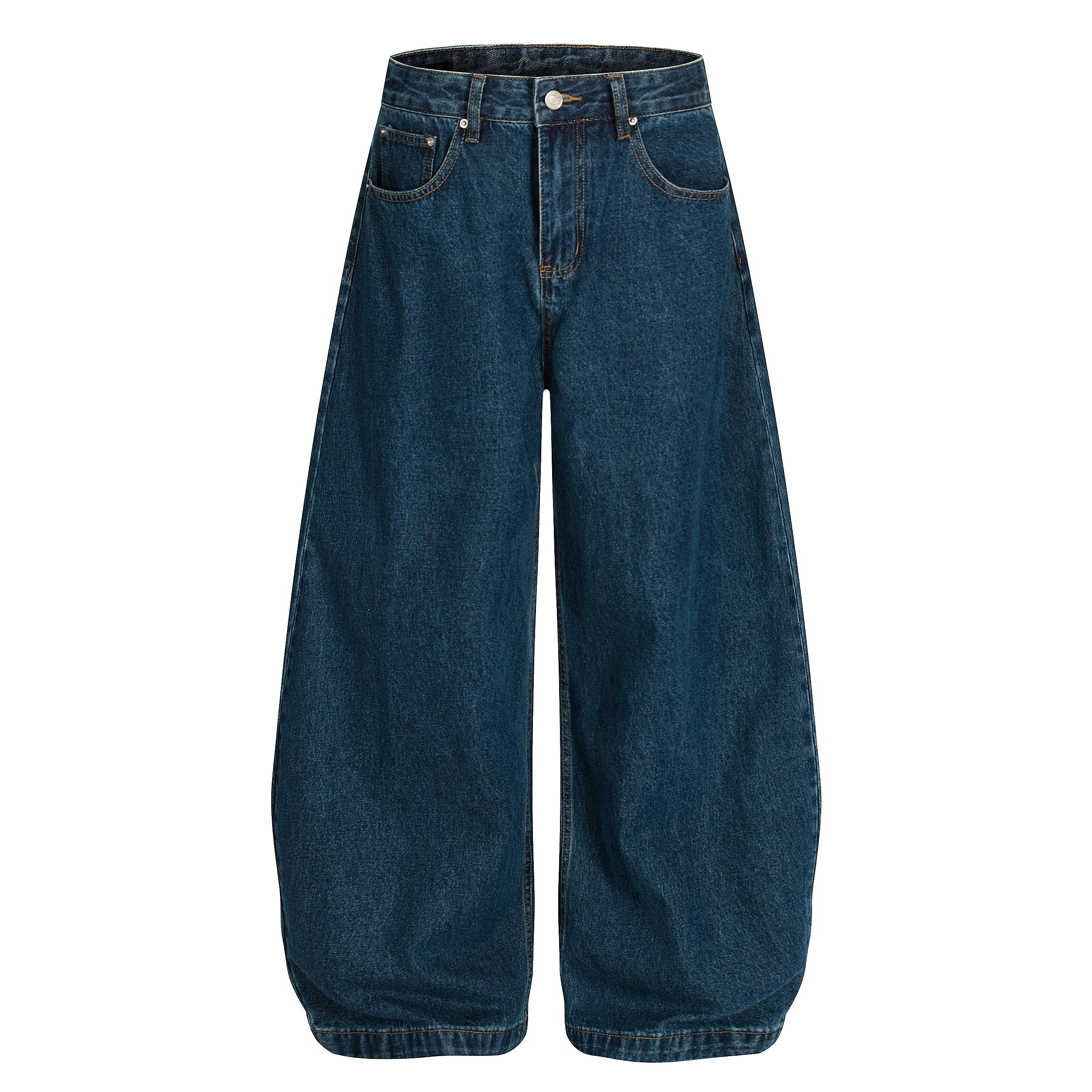 Omirad Deep Indigo Balloon Wide-Leg Jeans | 100% Cotton