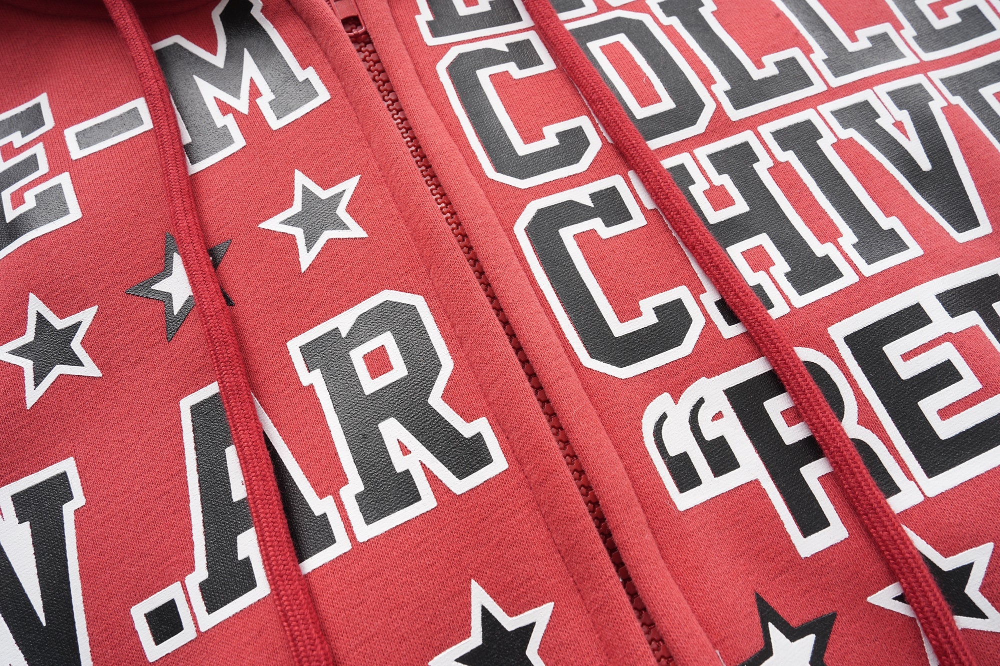 Mershier Retro Varsity Zip Hoodie | Star Print Streetwear
