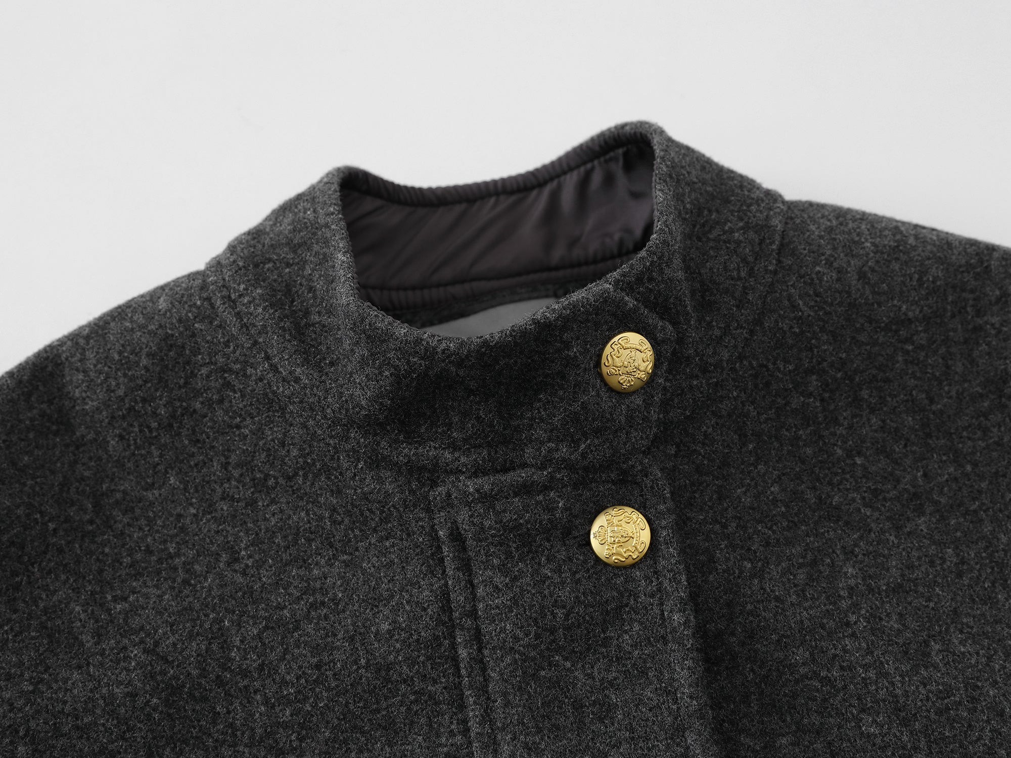 Omirad Utility Bomber Jacket | Gold-Tone Snap Stand Collar