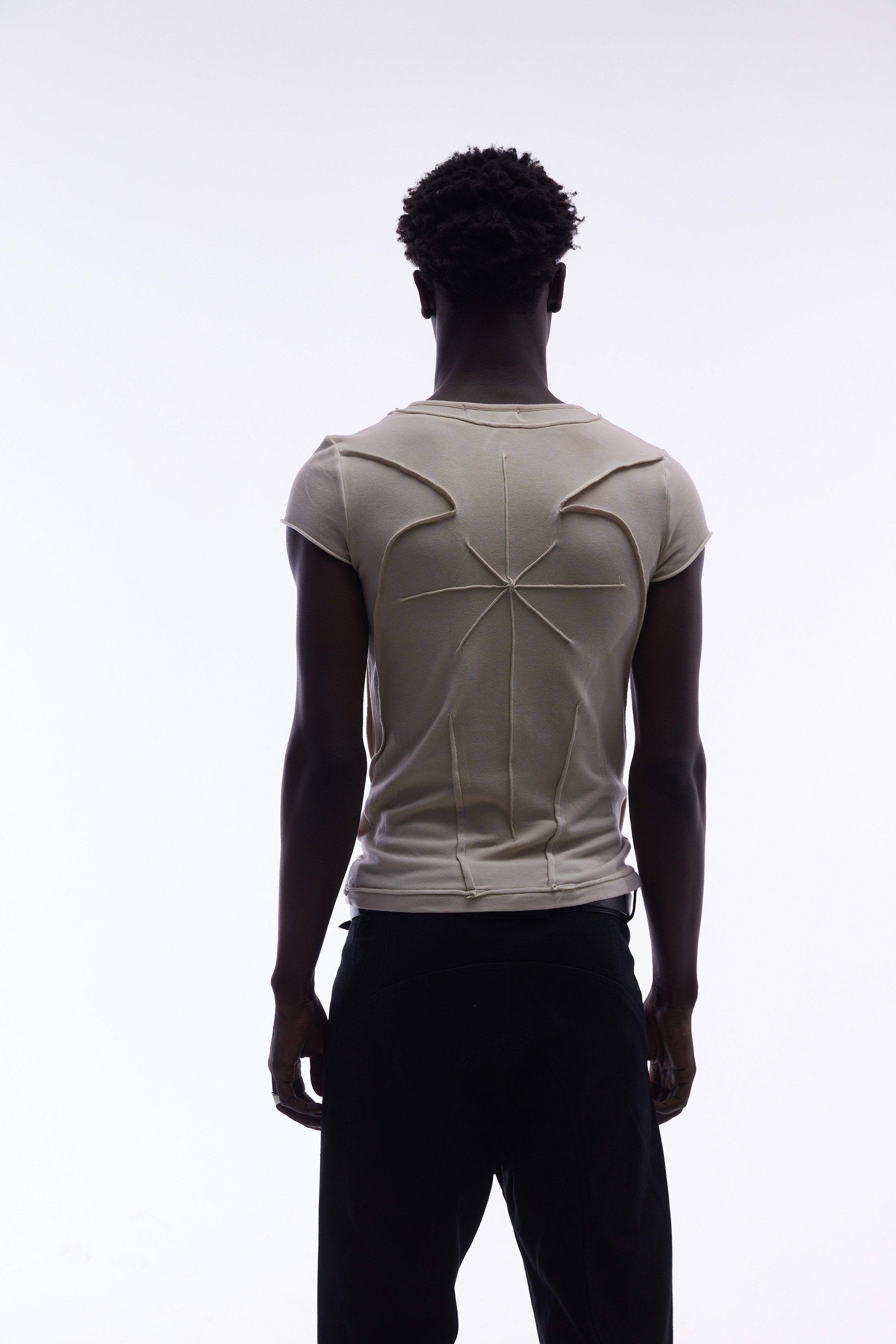 Omirad Raw Seam Sculpted Panel Cotton Tee | Avant-Garde Streetwear