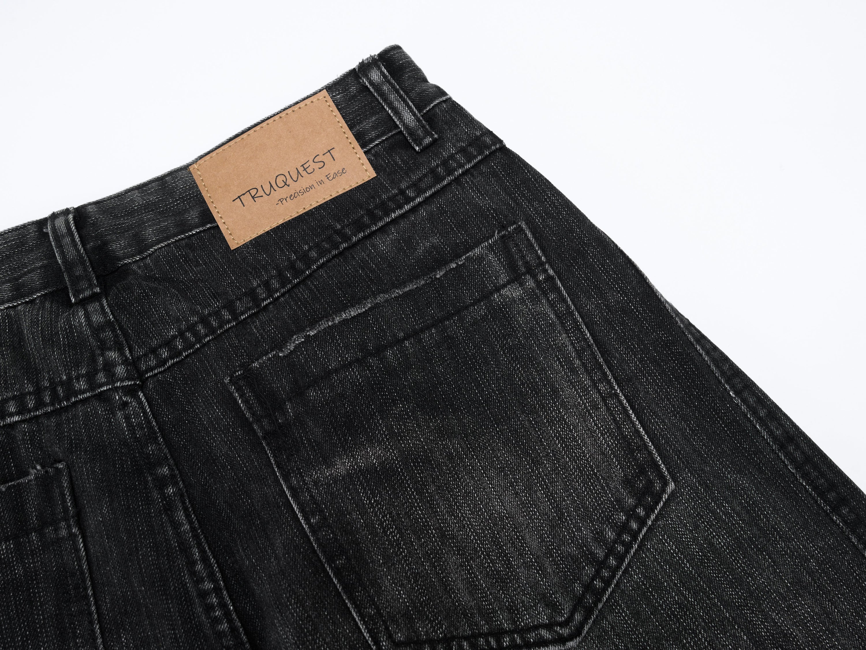 Vintage Washed Curved-Leg Wide Fit Denim Pants | SEAKOFF