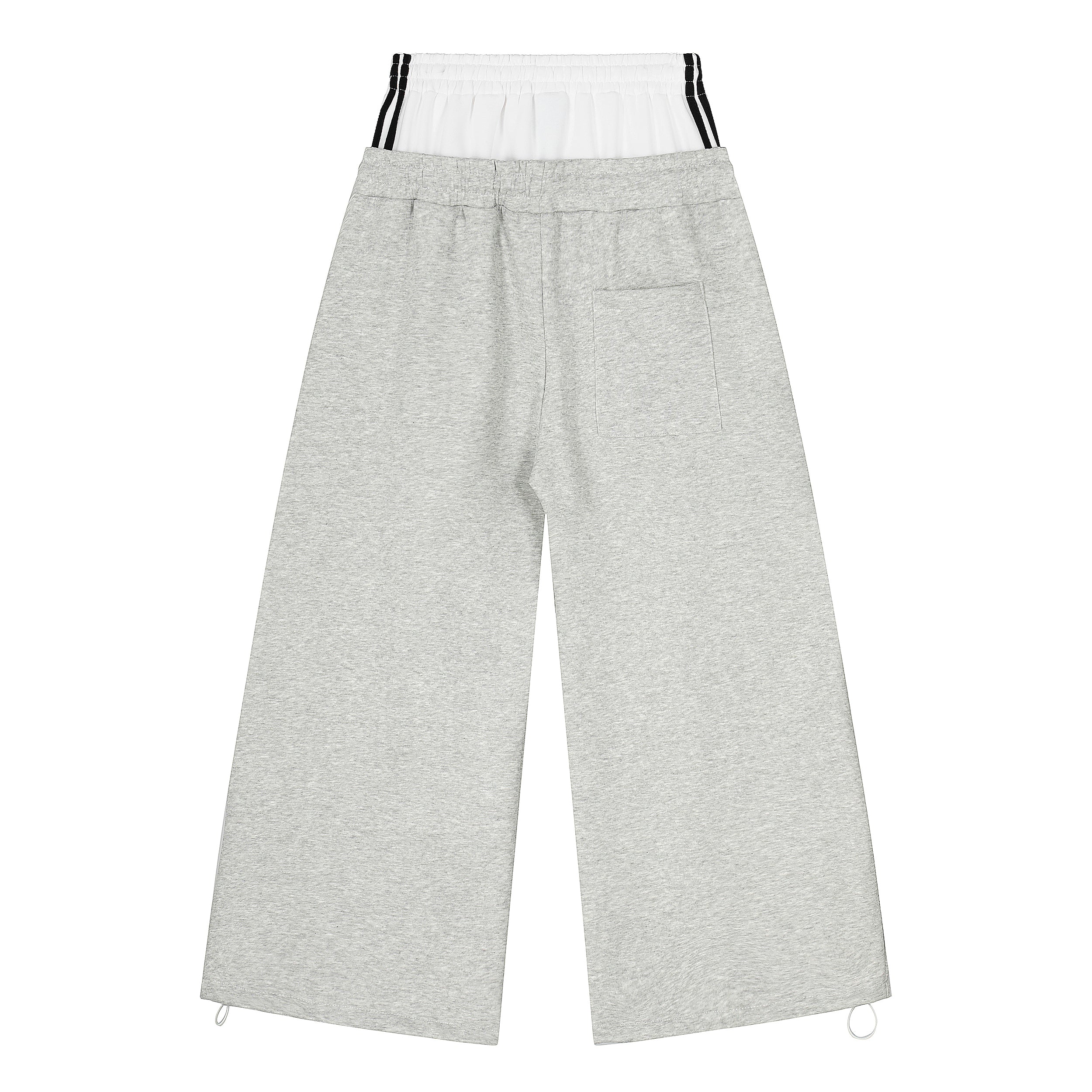 Varsity Patch Wide-Leg Sweatpants | Contrast Double Waist