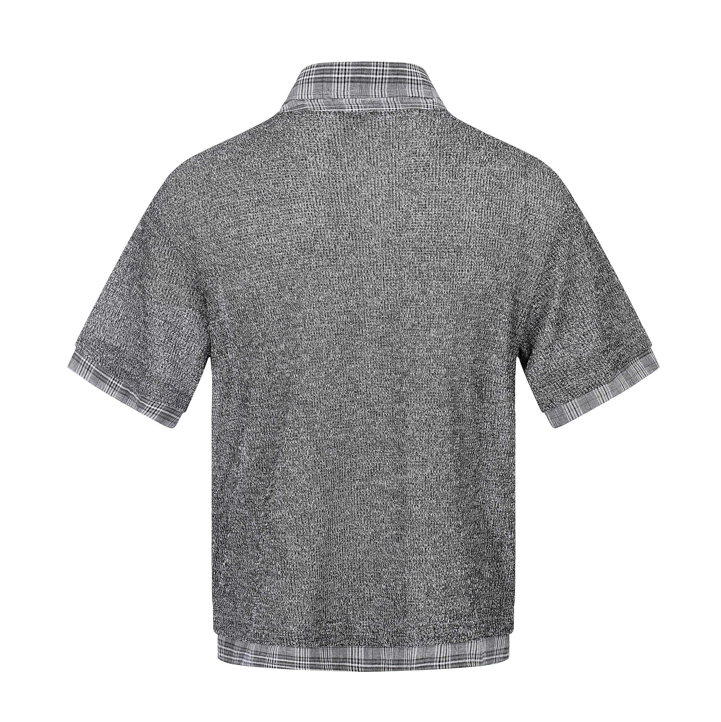 Omirad Layered Knit Check Shirt | Textured Cotton Streetwear