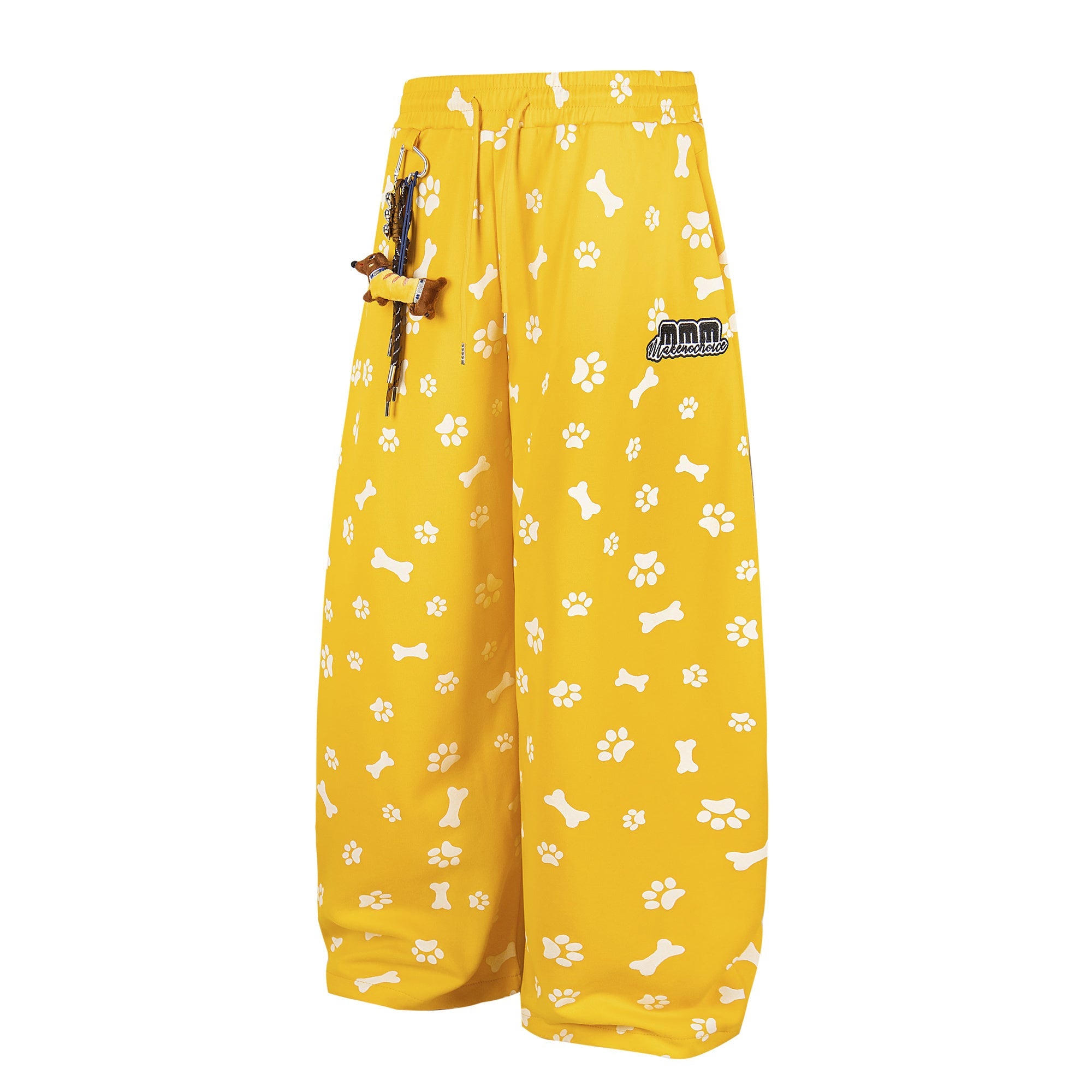 Paw Print Wide-Leg Lounge Pants | Dog Bone Streetwear Sweats