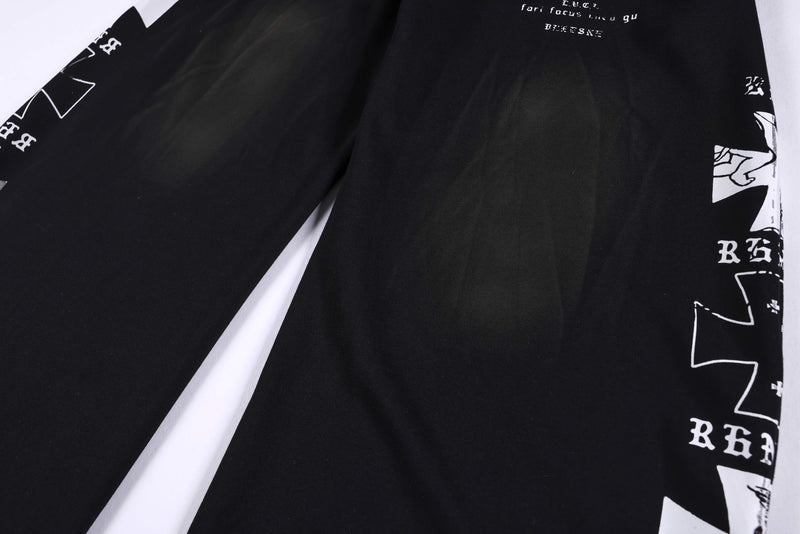 Omirad Gothic Script Wide-Leg Sweatpants | Streetwear