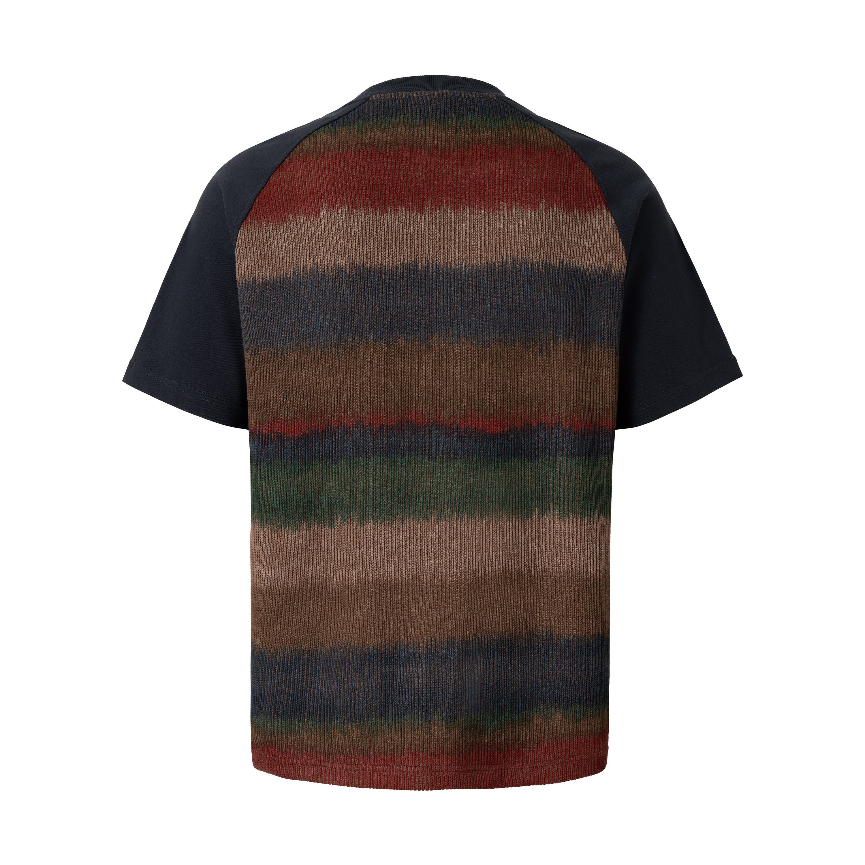 Gradient Stripe Raglan T-Shirt | Contrast Sleeve Crewneck Tee