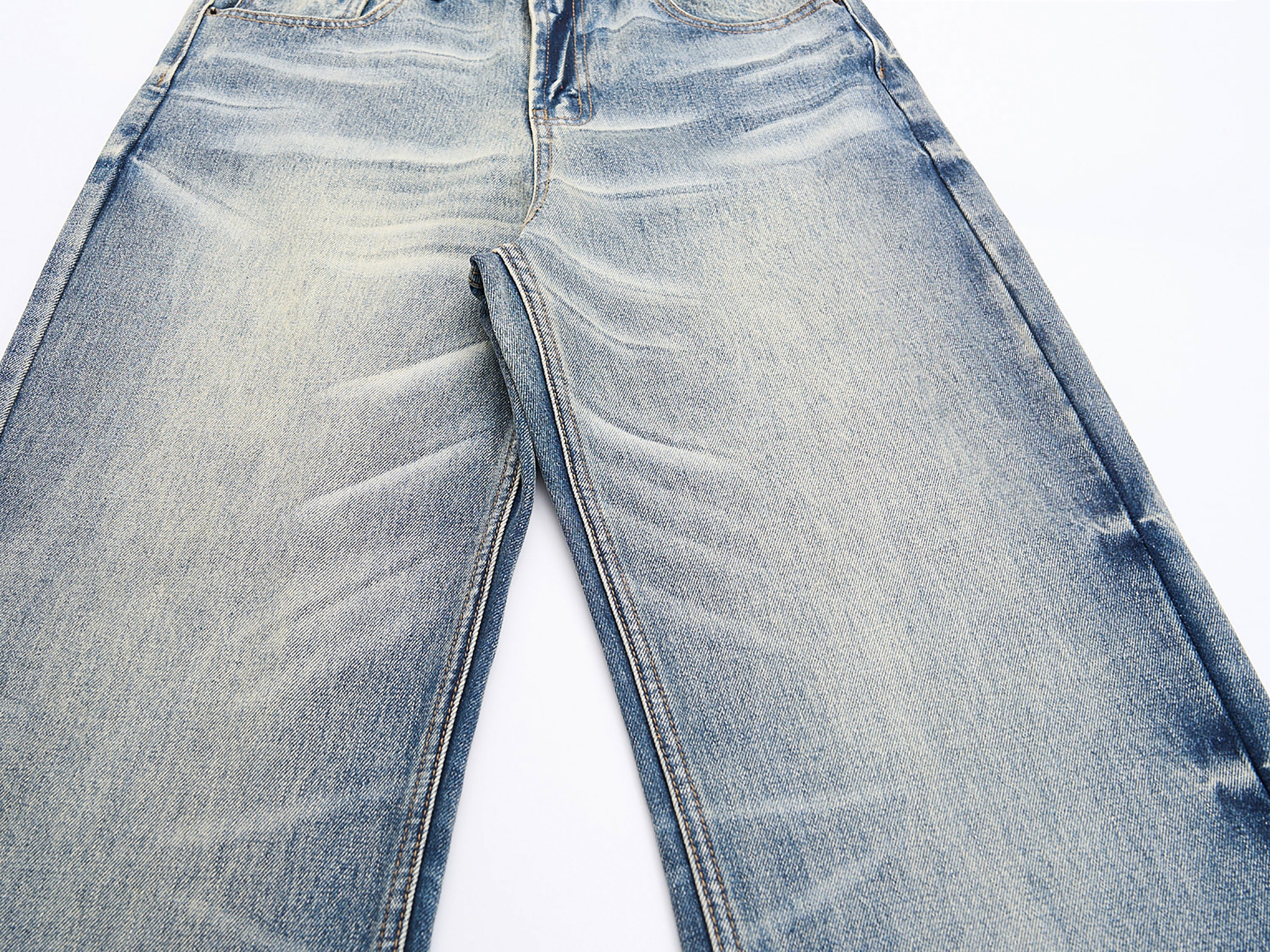 Omirad Vintage Washed Wide-Leg Jeans | 100% Cotton Denim