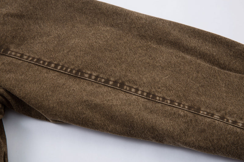Fur-Lined Toggle Jacket | Vintage Washed Streetwear Coat