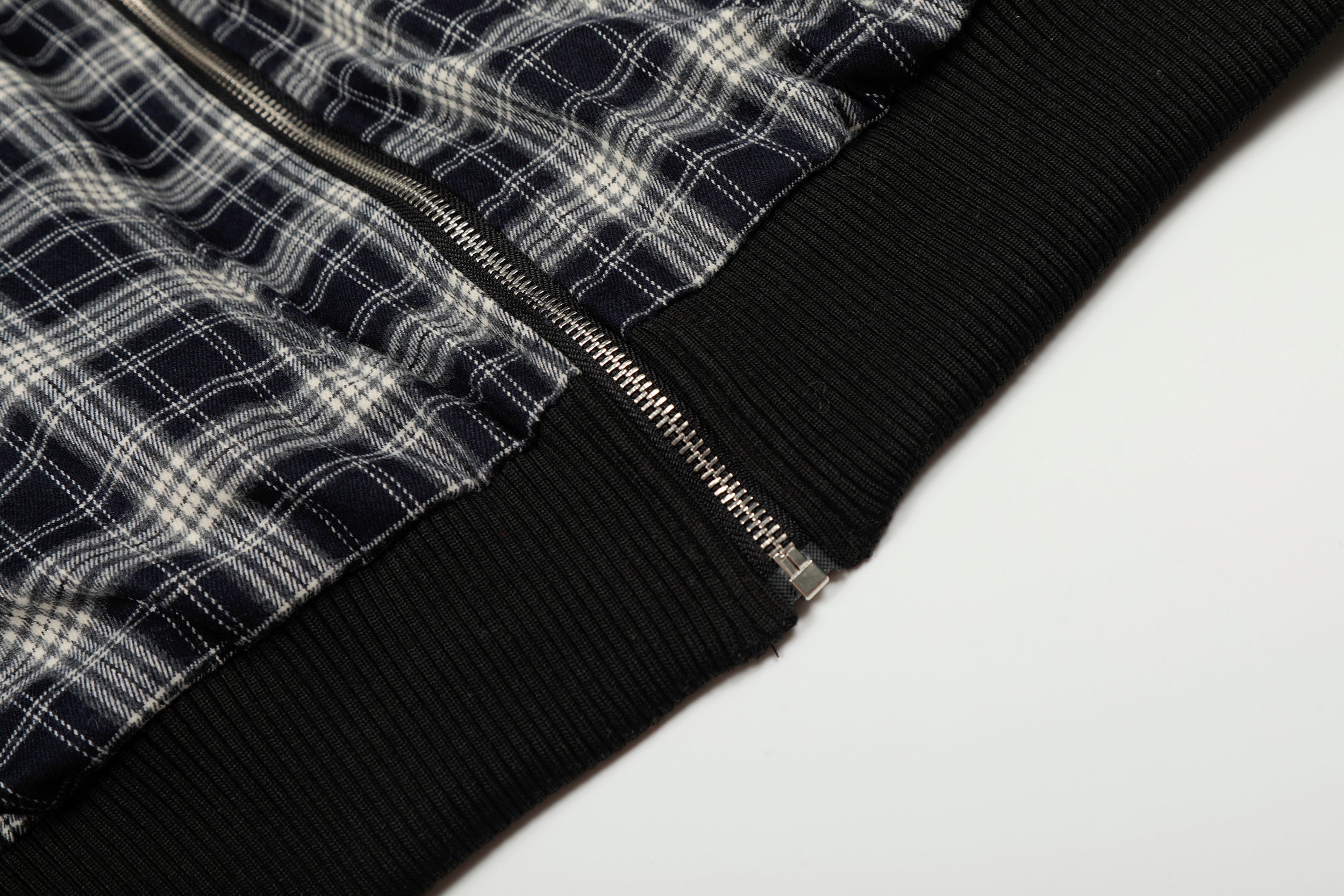 Omirad Plaid Hybrid Bomber Jacket | Contrast Sleeve Streetwear