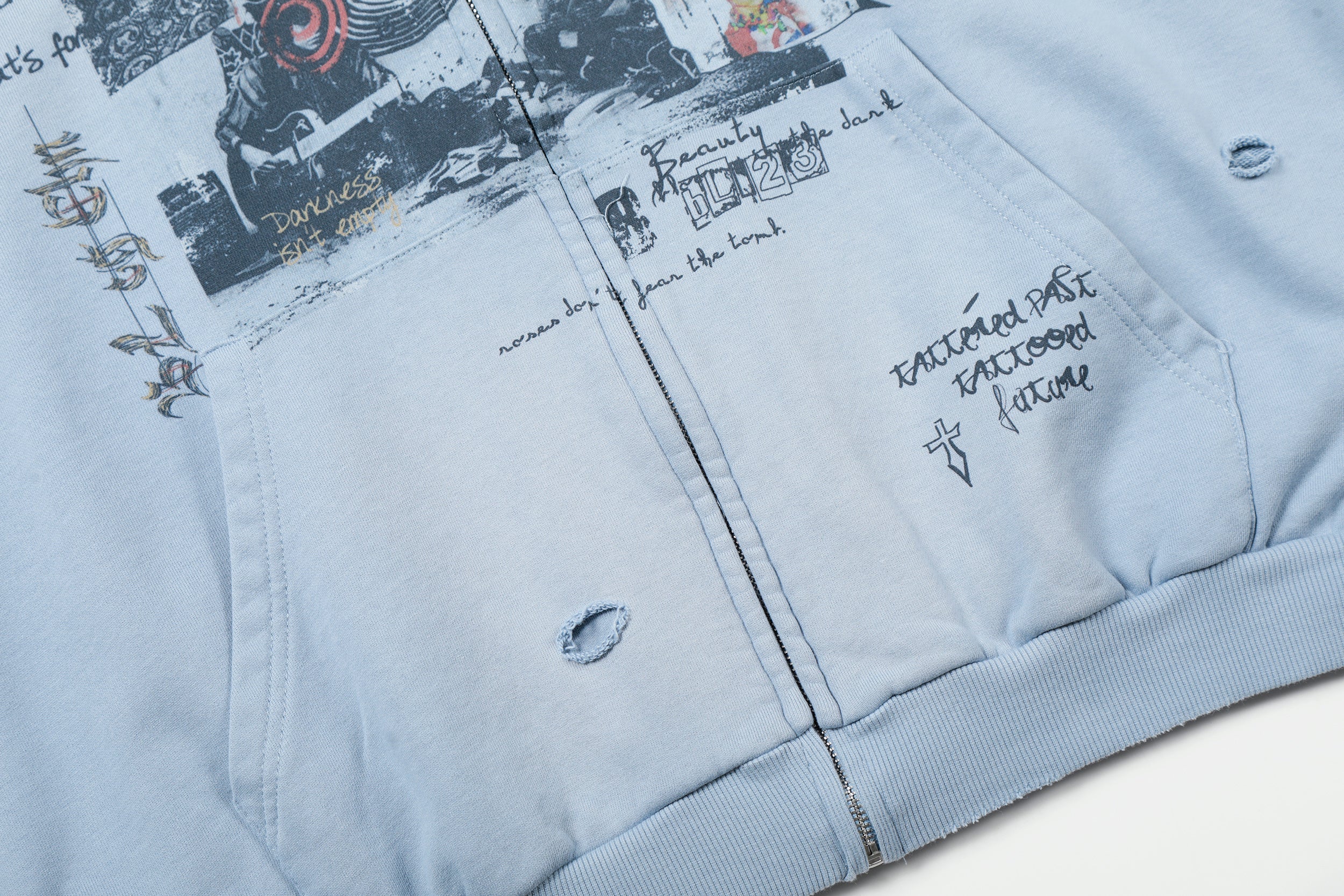 Omirad Collage Graphic Zip-Up Hoodie | Streetwear Art