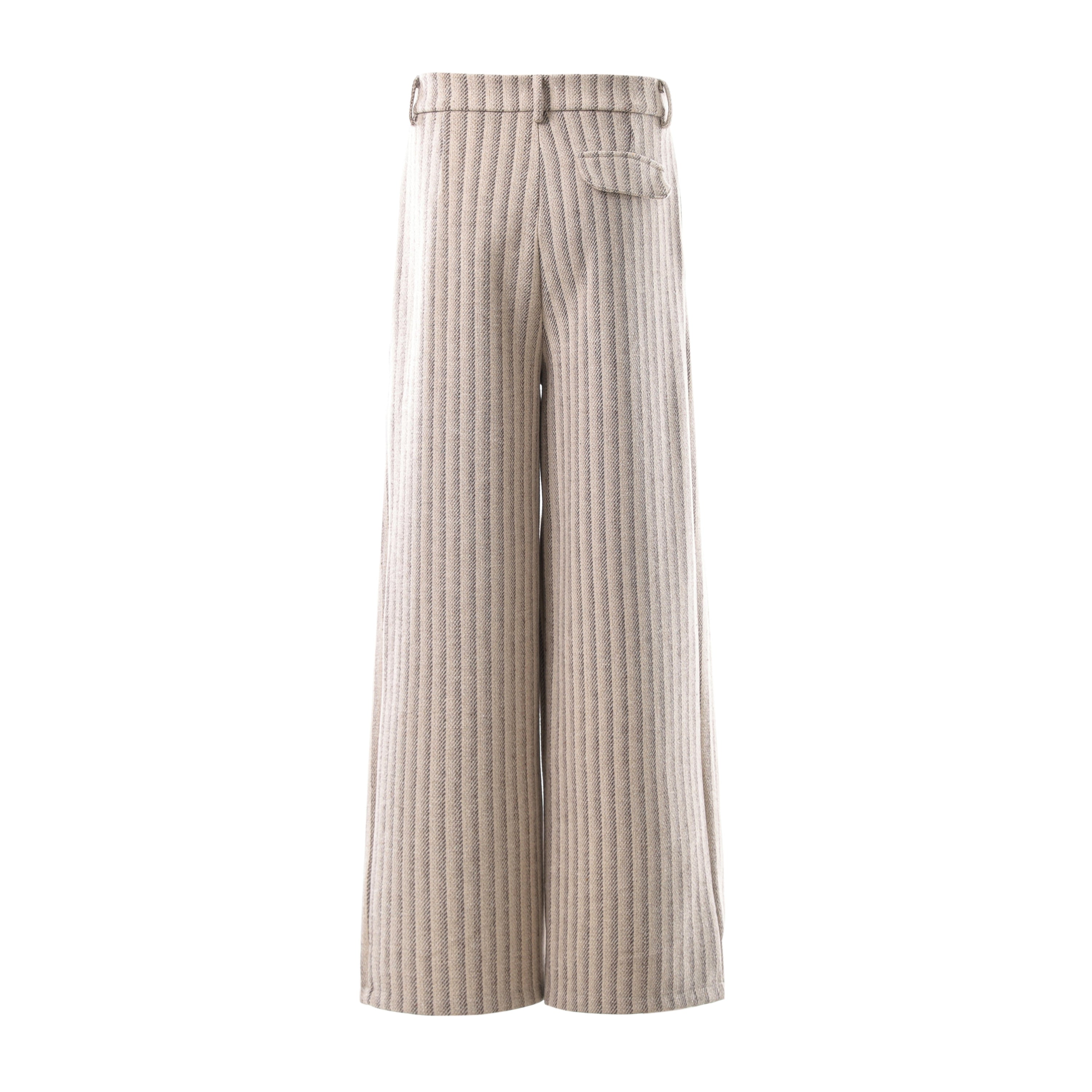 Omirad Pleated Panel Wide-Leg Trousers | Striped Drape Pants