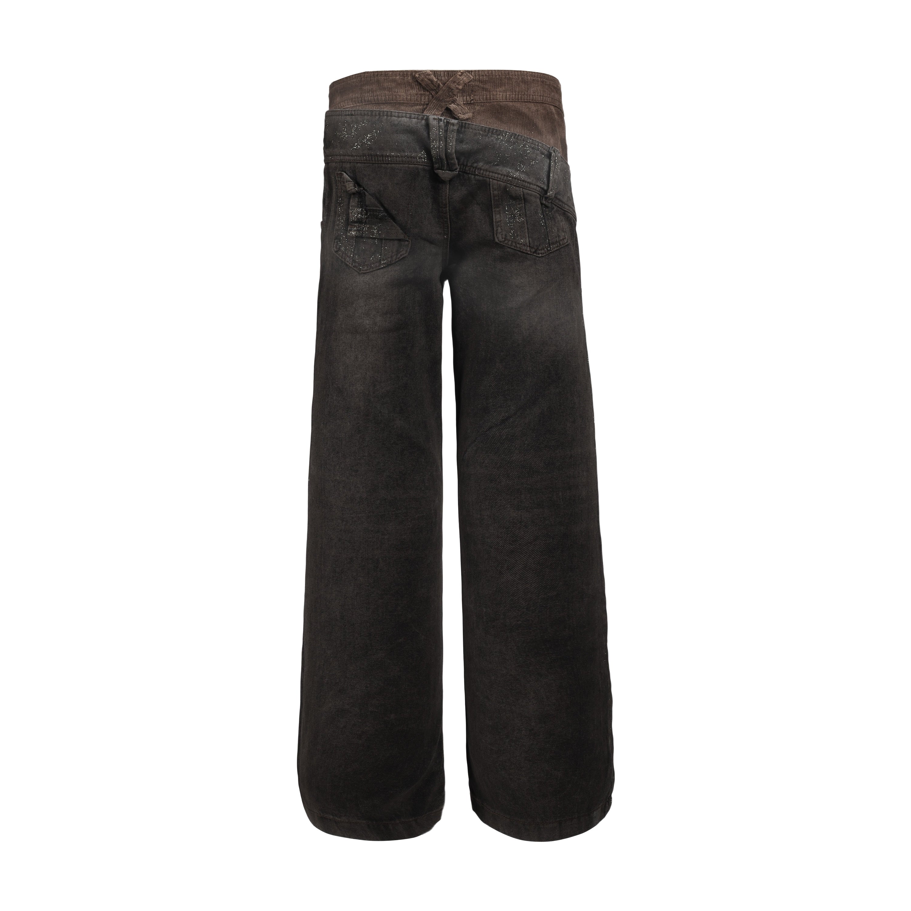 Omirad Dual-Waist Lace-Up Wide-Leg Jeans | Y2K Streetwear