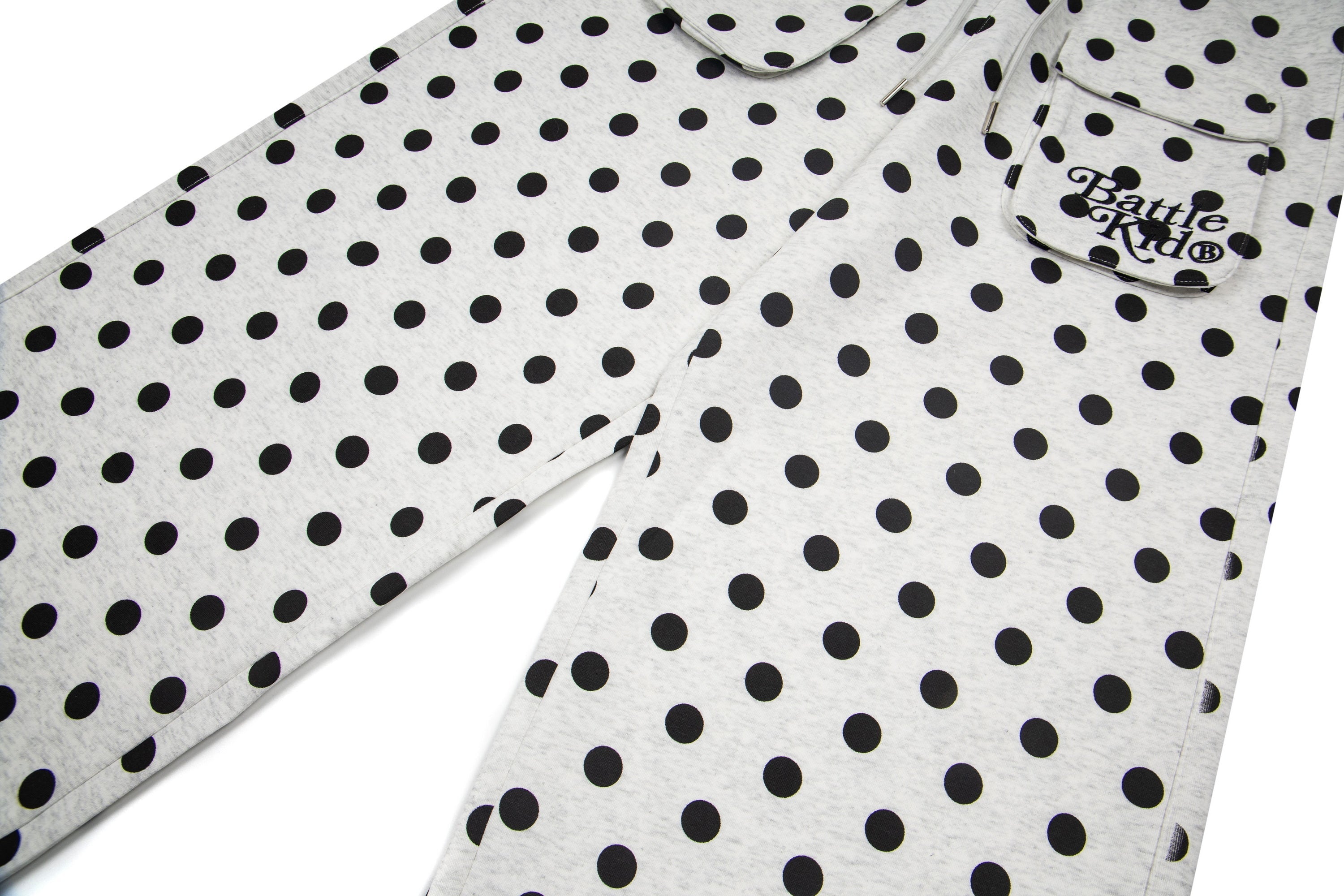 Battle Kid Polka Dot Wide-Leg Cargo Pants with Charms