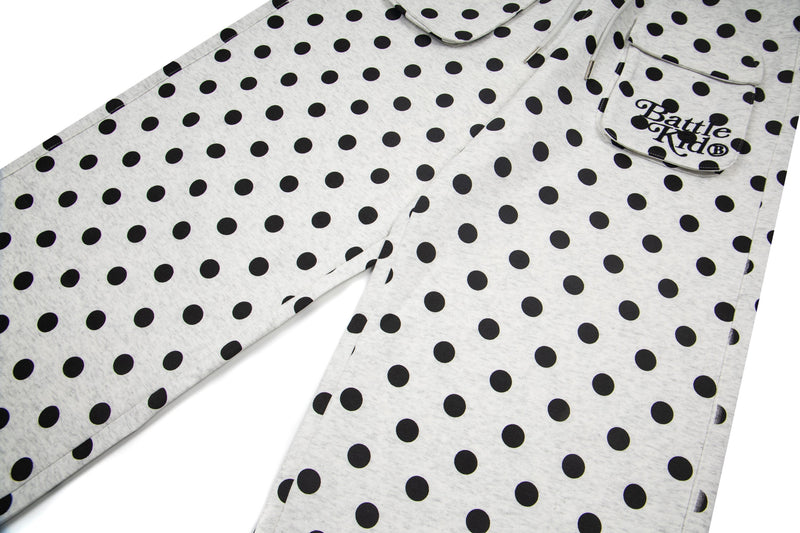 Battle Kid Polka Dot Wide-Leg Cargo Pants with Charms