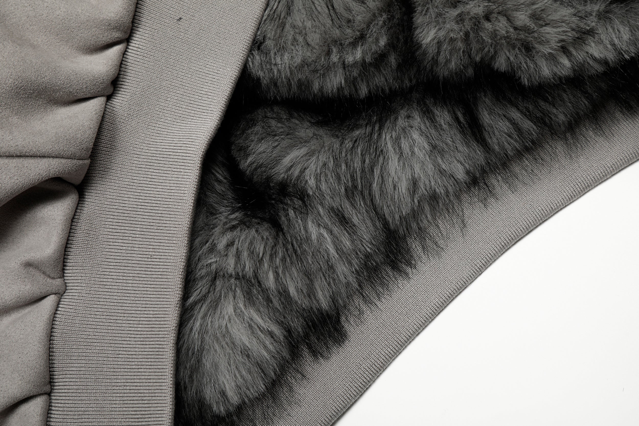 Reversible Faux Fur & Suede Hooded Bomber Jacket