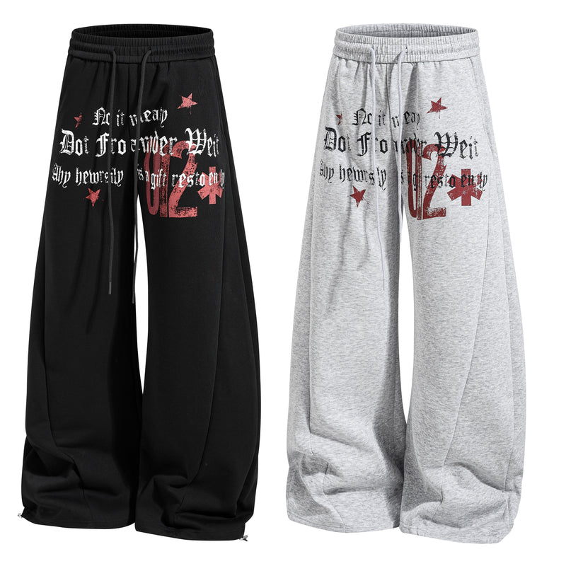 Omirad Vintage Star Wide-Leg Sweatpants | Retro Streetwear