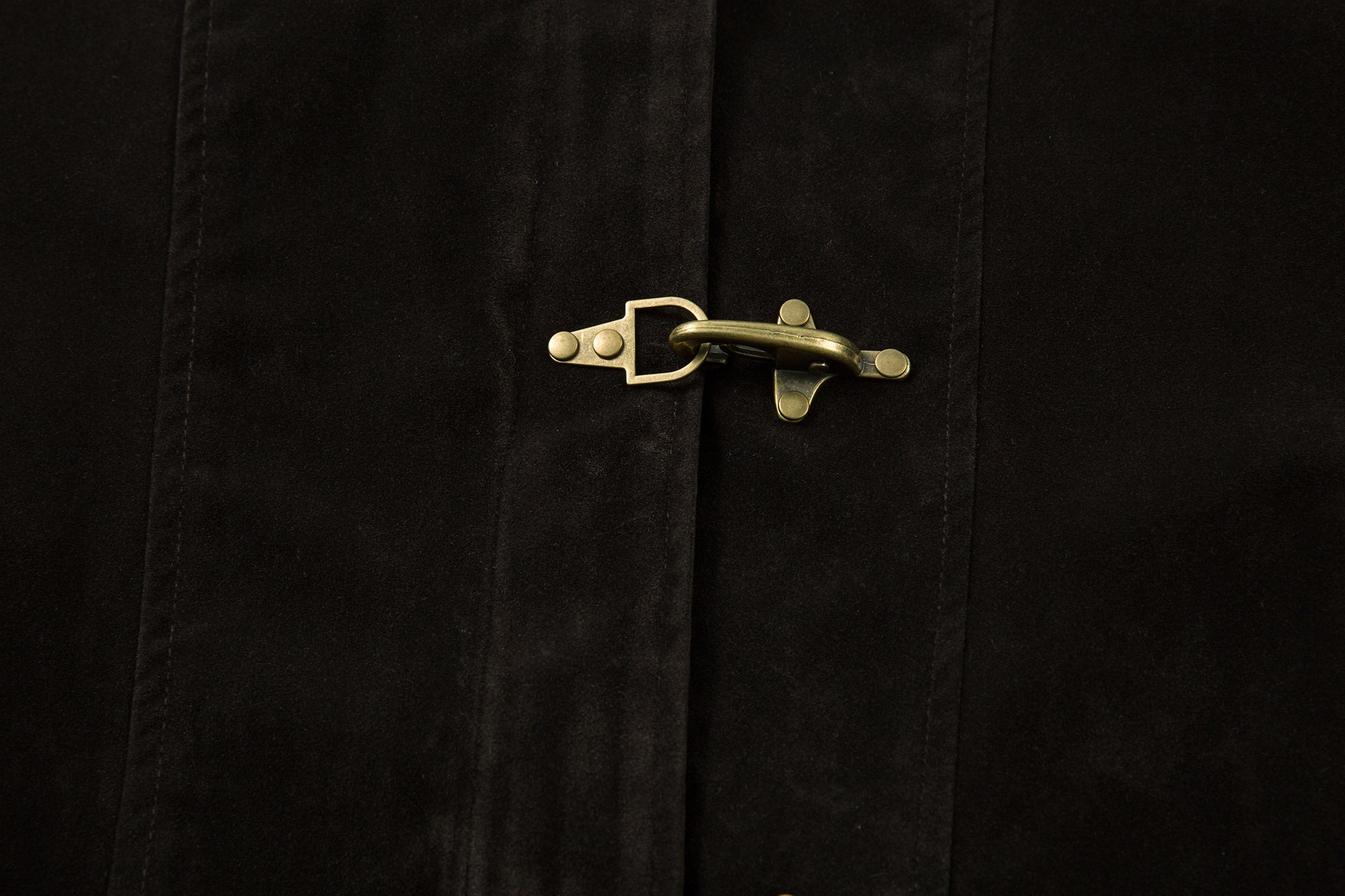 Suede-Texture Metal Clasp Jacket | Vintage Street Style