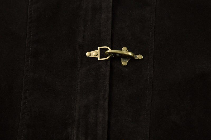 Suede-Texture Metal Clasp Jacket | Vintage Street Style
