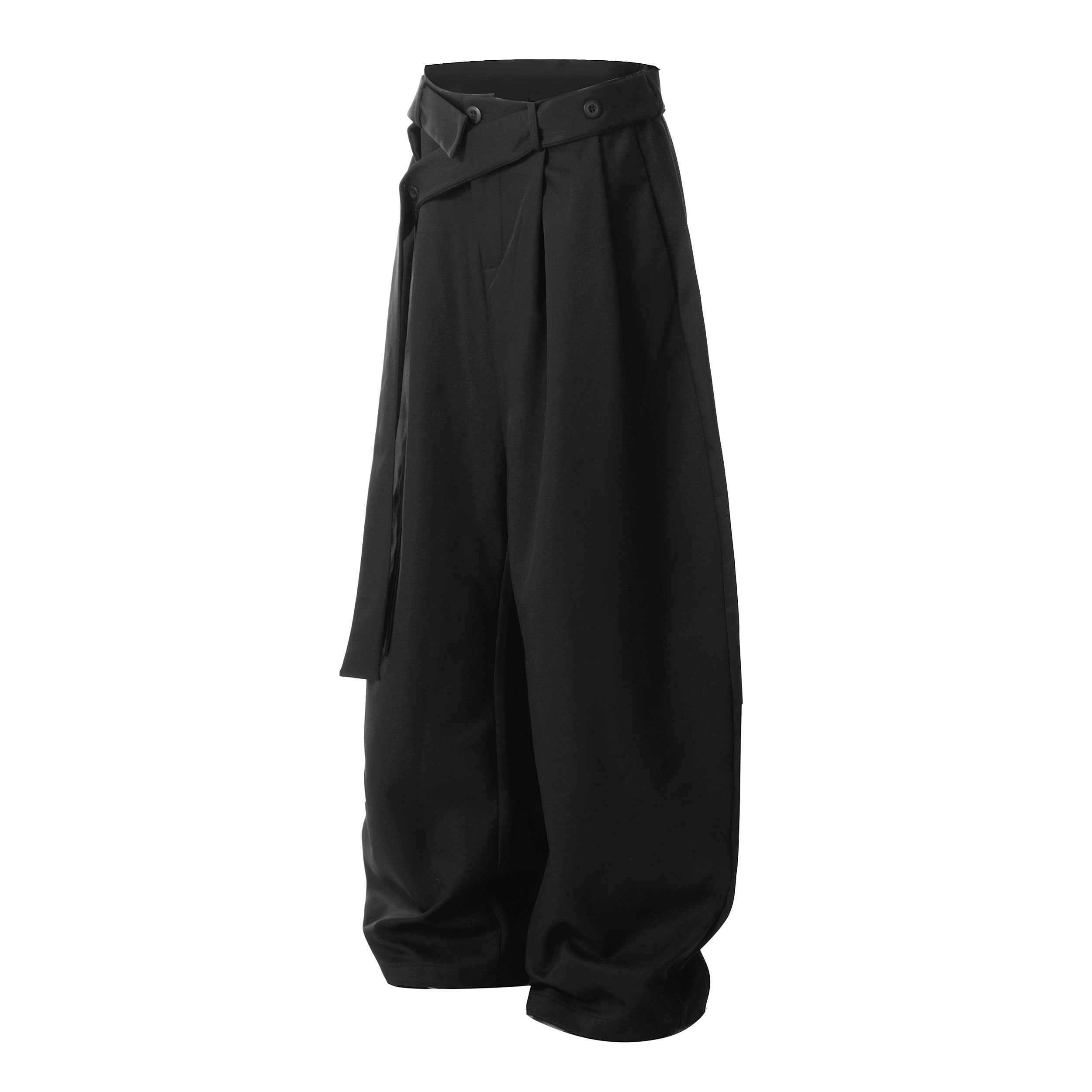 Omirad Asymmetric Wrap-Belt Wide-Leg Pants | SEAKOFF