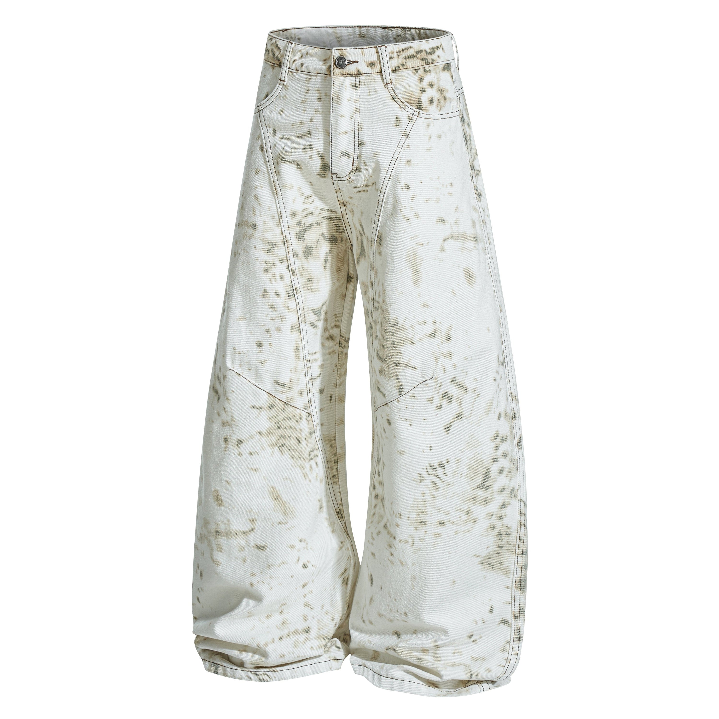 Omirad Vintage Splatter Barrel Jeans | Wide Leg Denim