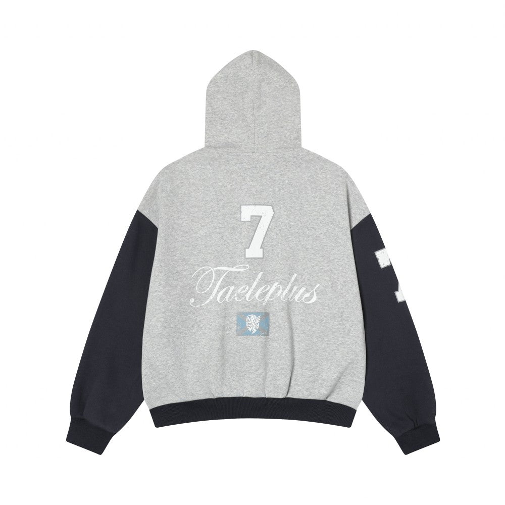 Contrast Sleeve Graphic Zip-Up Hoodie | SEAKOFF – Seakoff