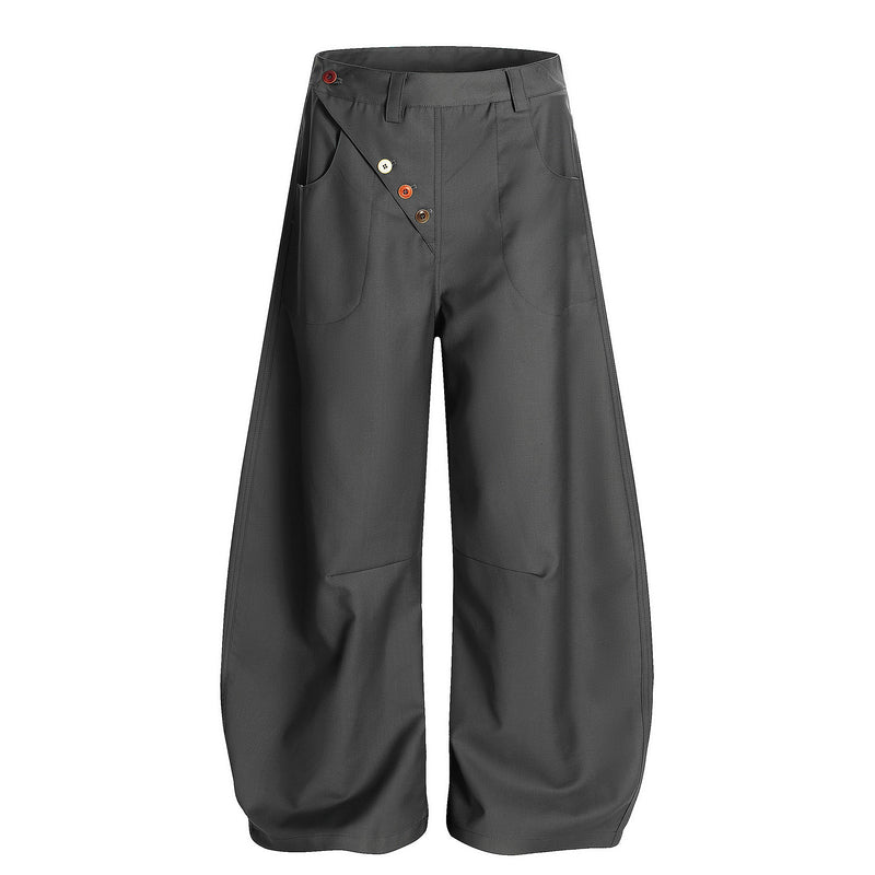 Omirad Multi-Button Utility Wide-Leg Pants | Modern Fit
