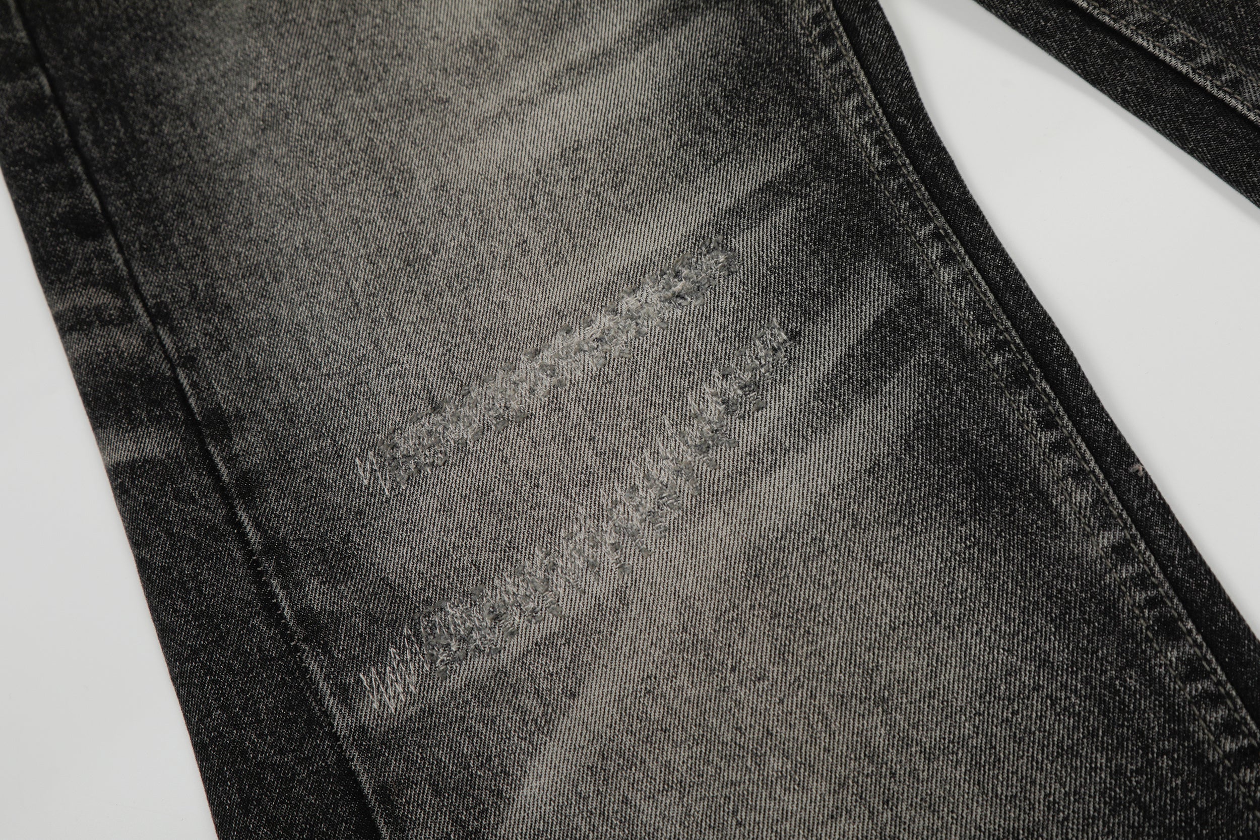 Omirad Washed Distressed Wide-Leg Denim Pants | Heavyweight Cotton