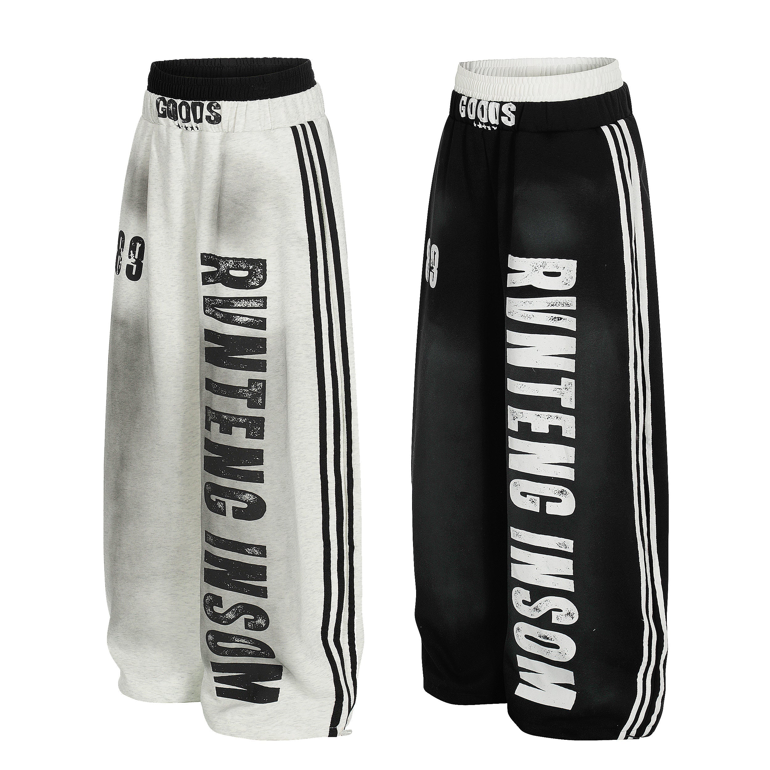 Bold Letter Triple Stripe Track Pants | Oversized Streetwear